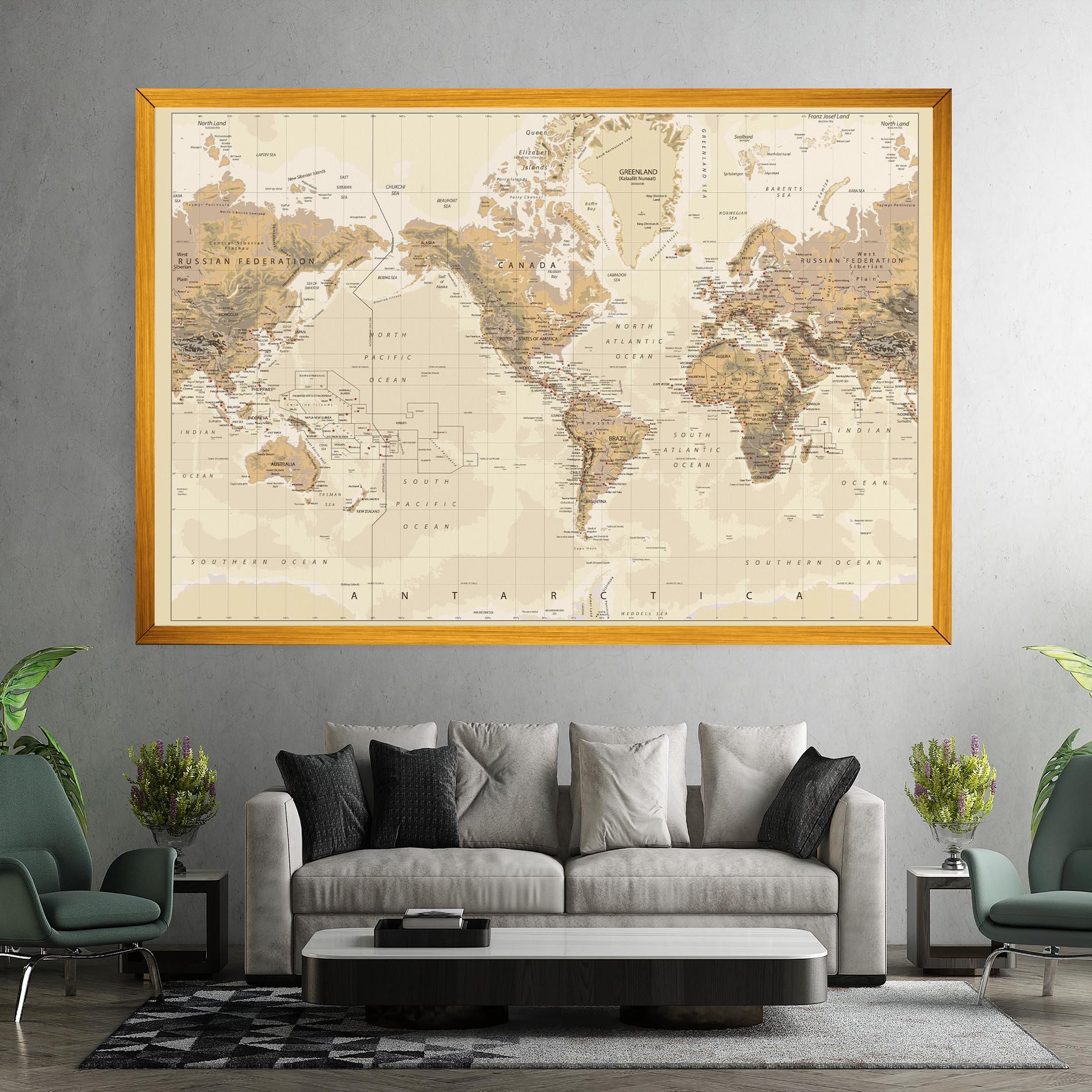Leinwandbild Old Canada Map mockup 7