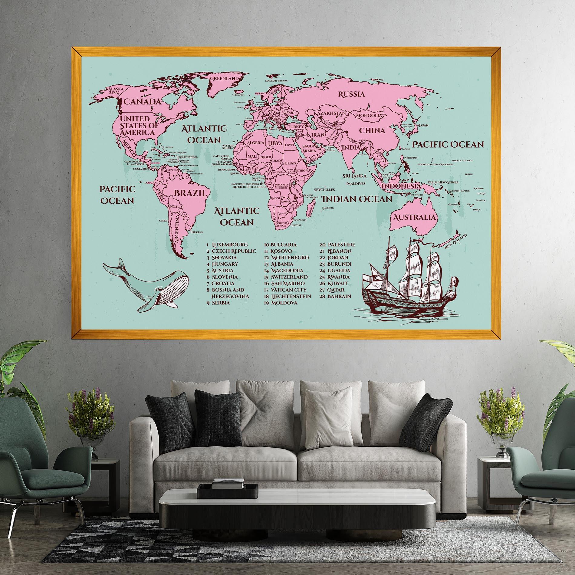 Leinwandbild Pink Pirate Map mockup 7