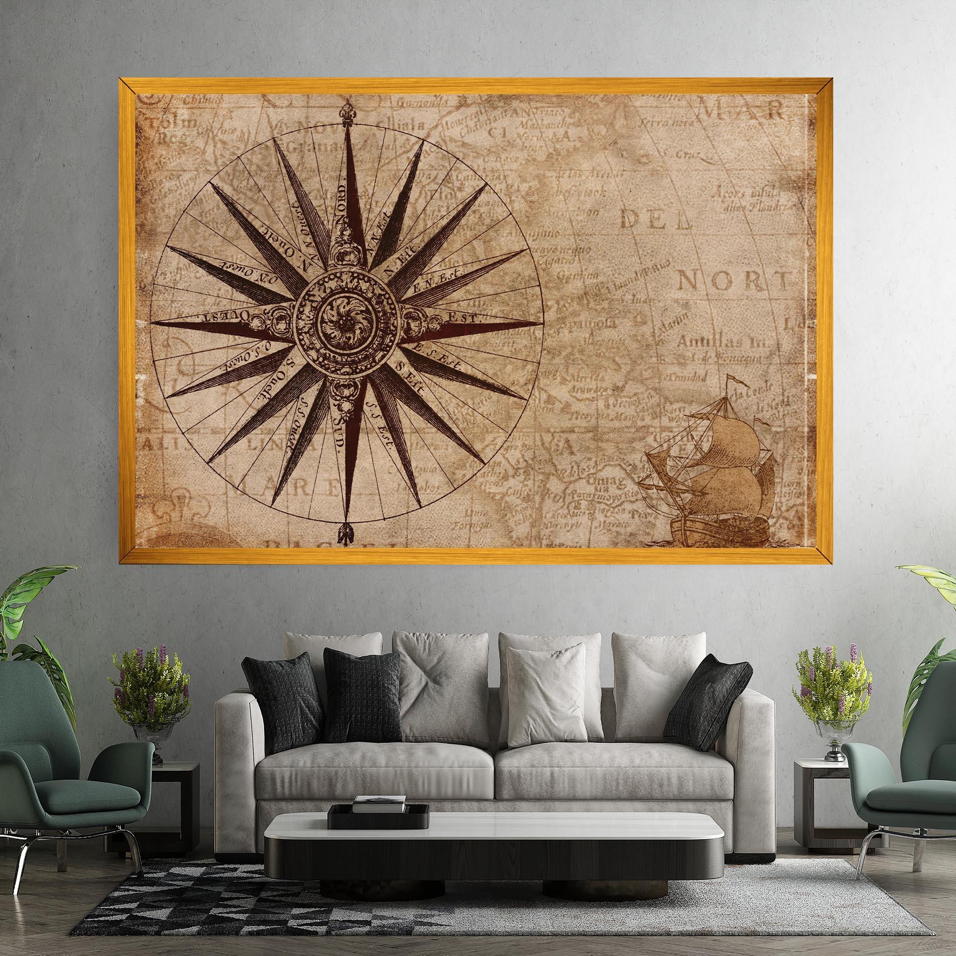 Leinwandbild Vintage Map mockup 7