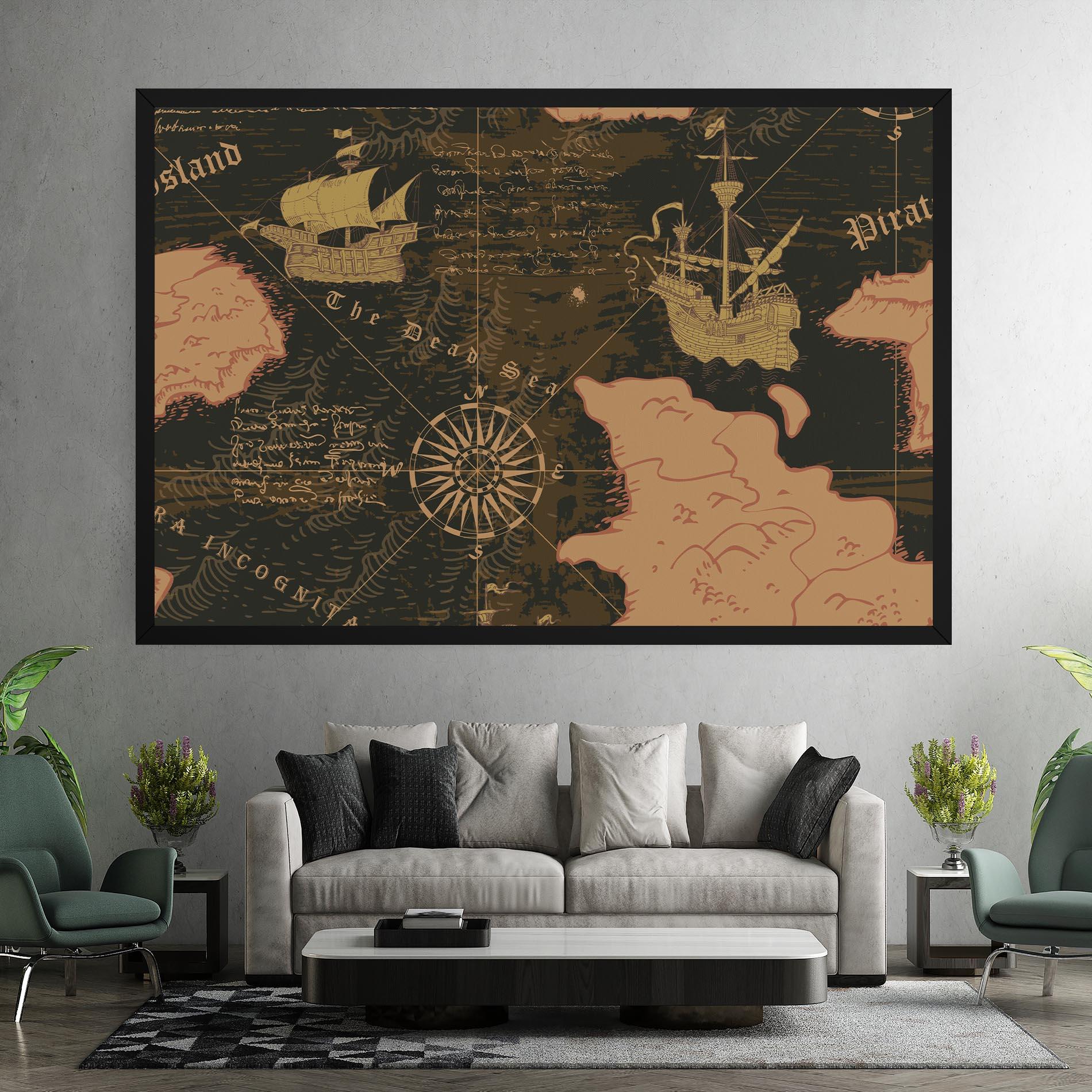 Leinwandbild Cool Old Map mockup 7