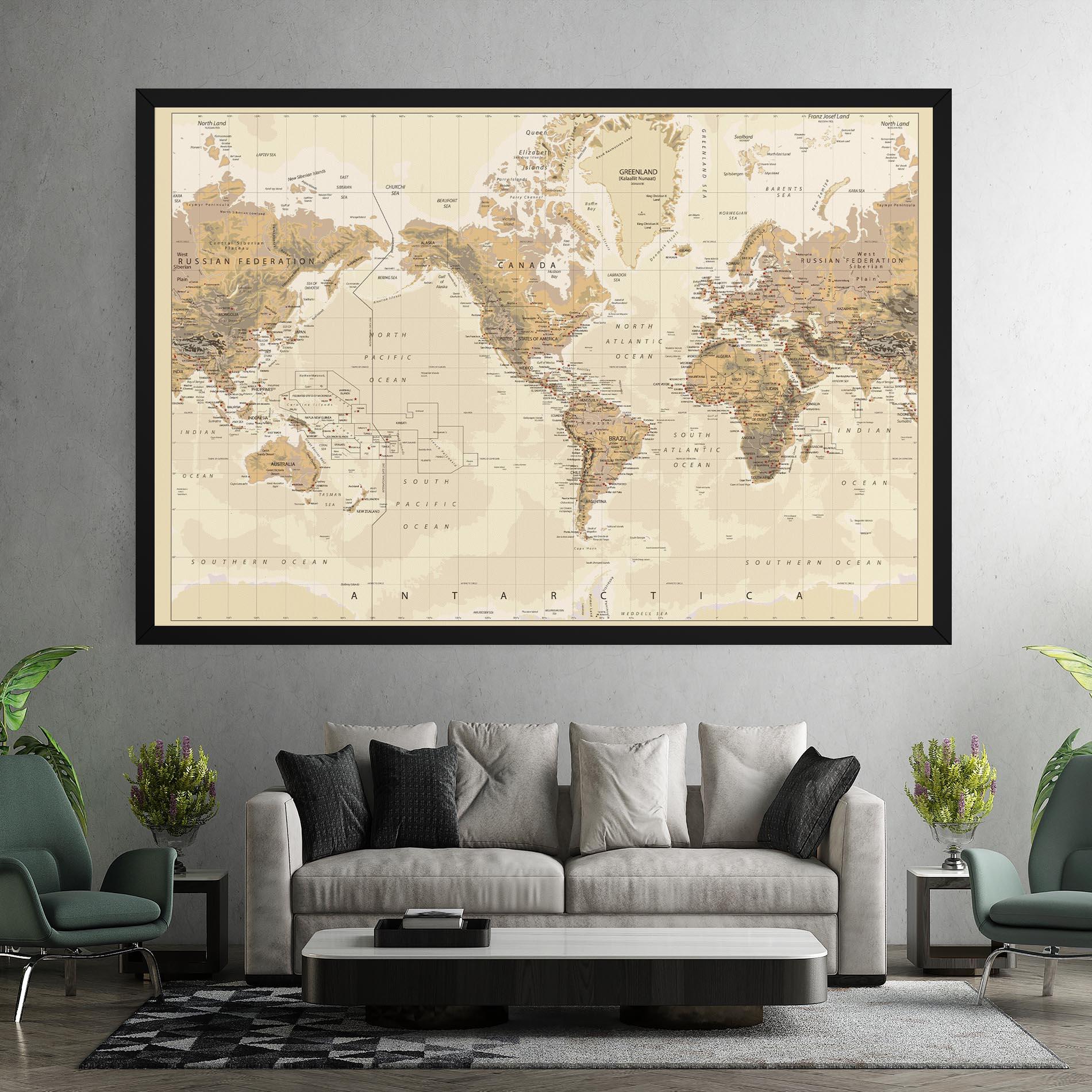 Leinwandbild Old Canada Map mockup 7