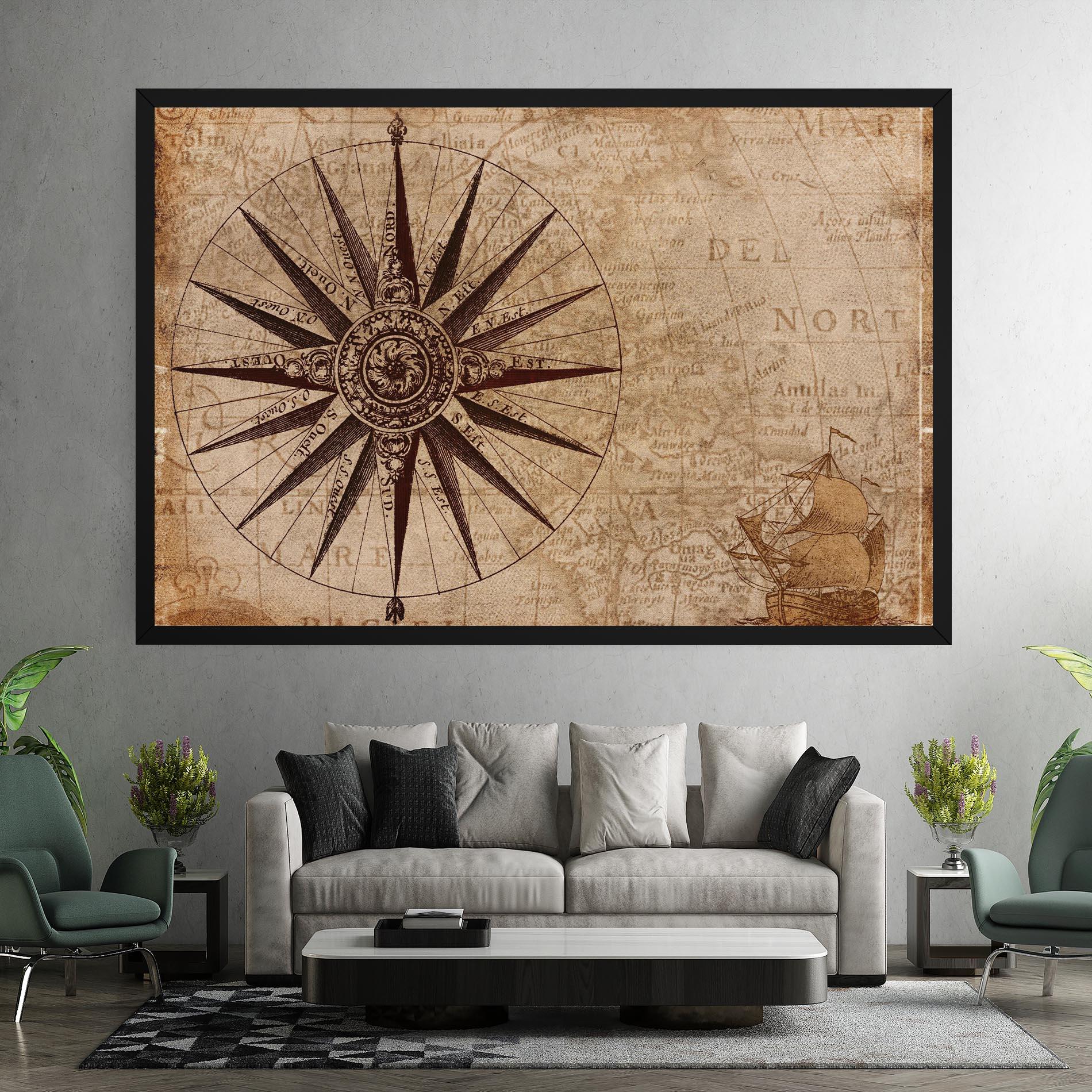 Leinwandbild Vintage Map mockup 7