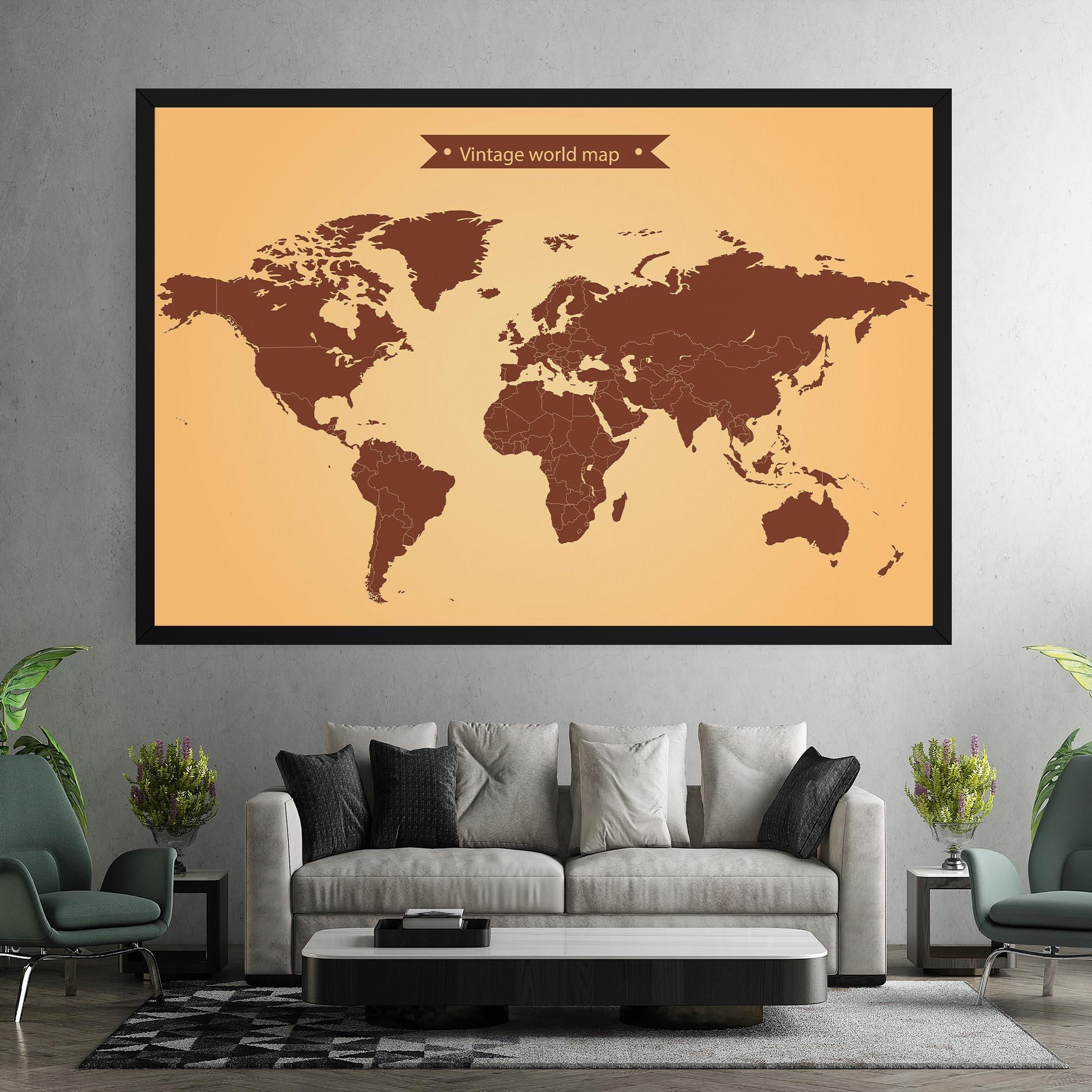 Leinwandbild Vintage World Map mockup 7