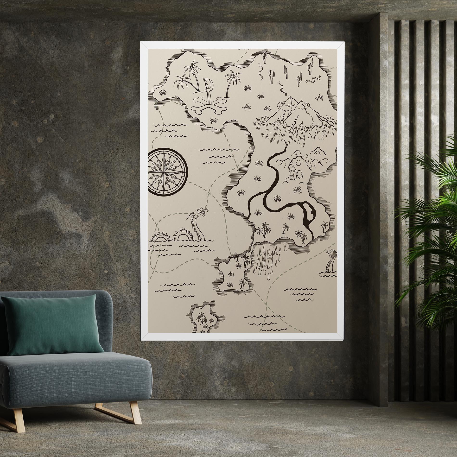 Leinwandbild Cream Island Map mockup 7