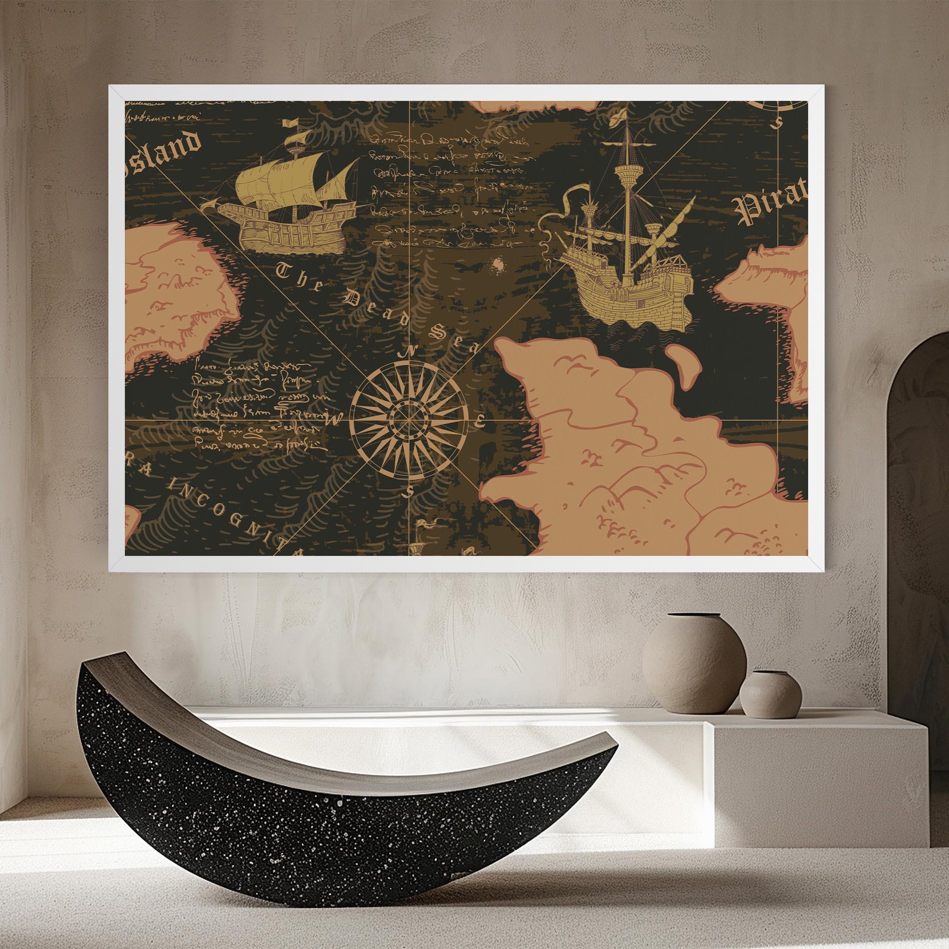 Leinwandbild Cool Old Map mockup 8