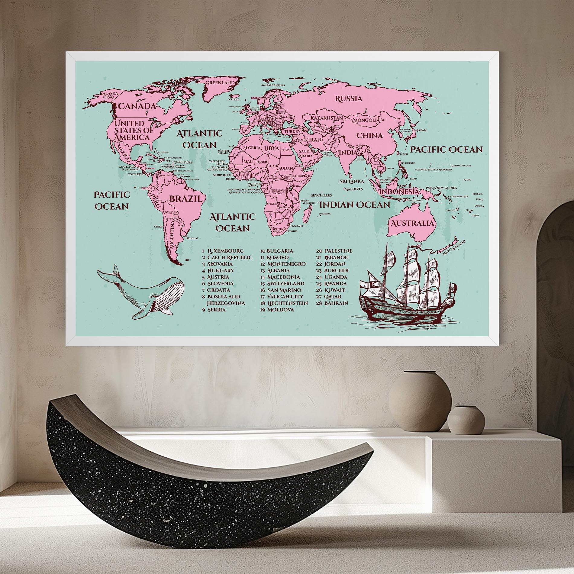 Leinwandbild Pink Pirate Map mockup 8