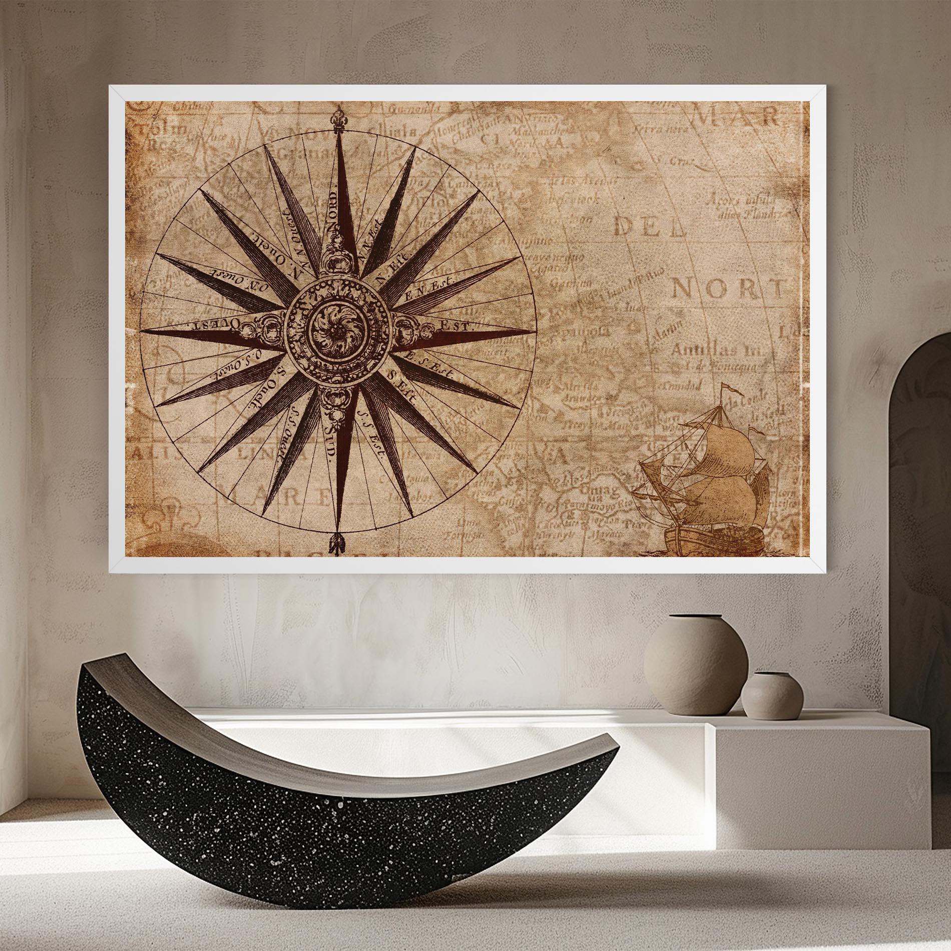 Leinwandbild Vintage Map mockup 8