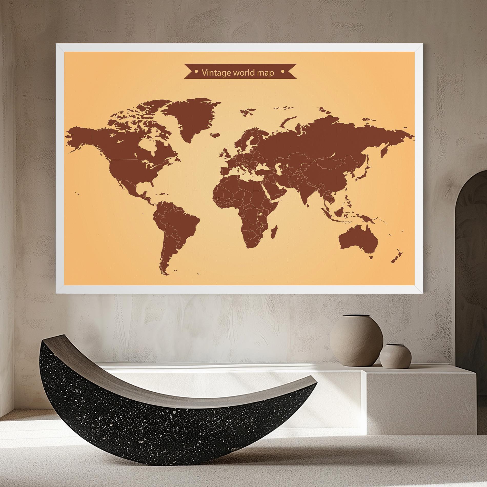Leinwandbild Vintage World Map mockup 8