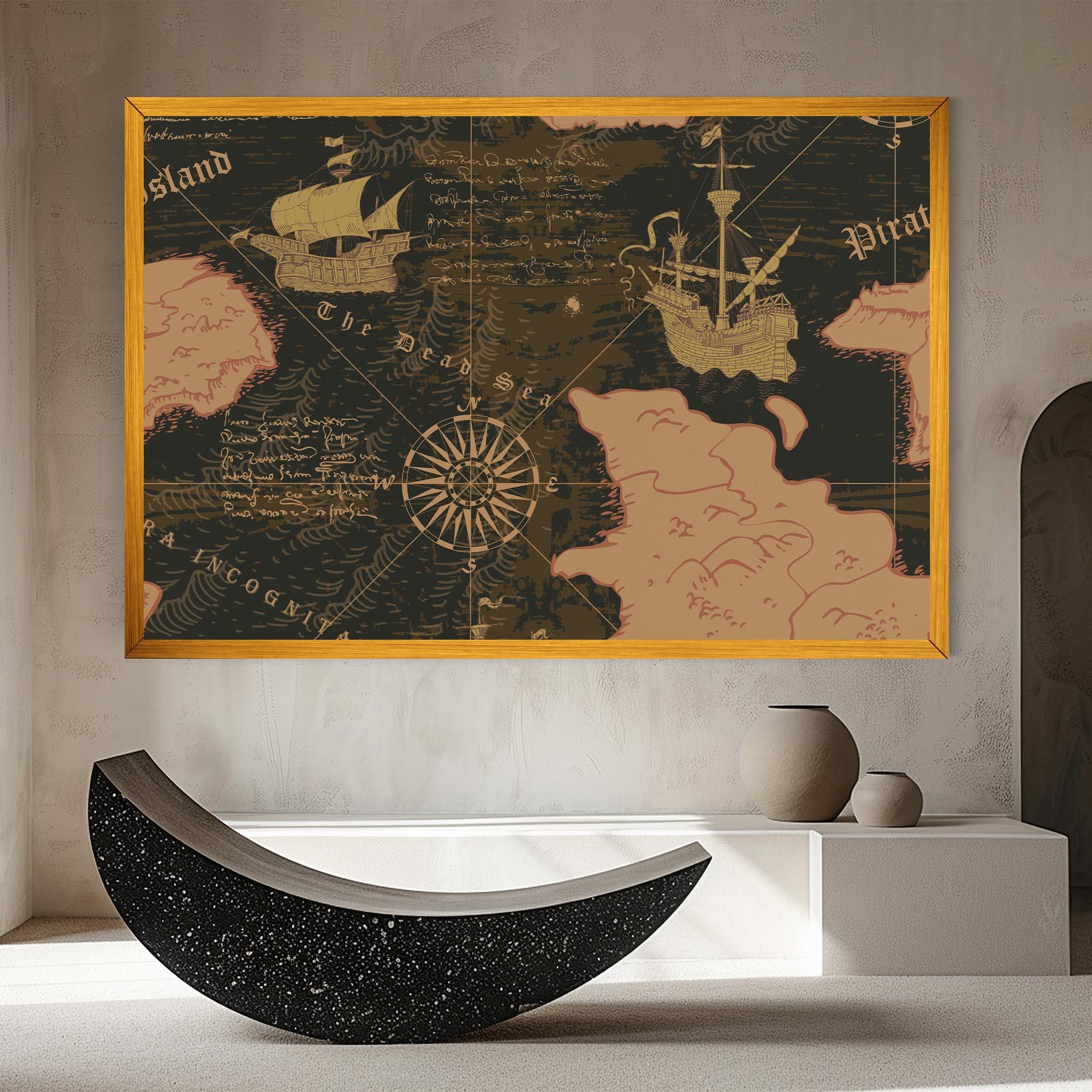 Leinwandbild Cool Old Map mockup 8