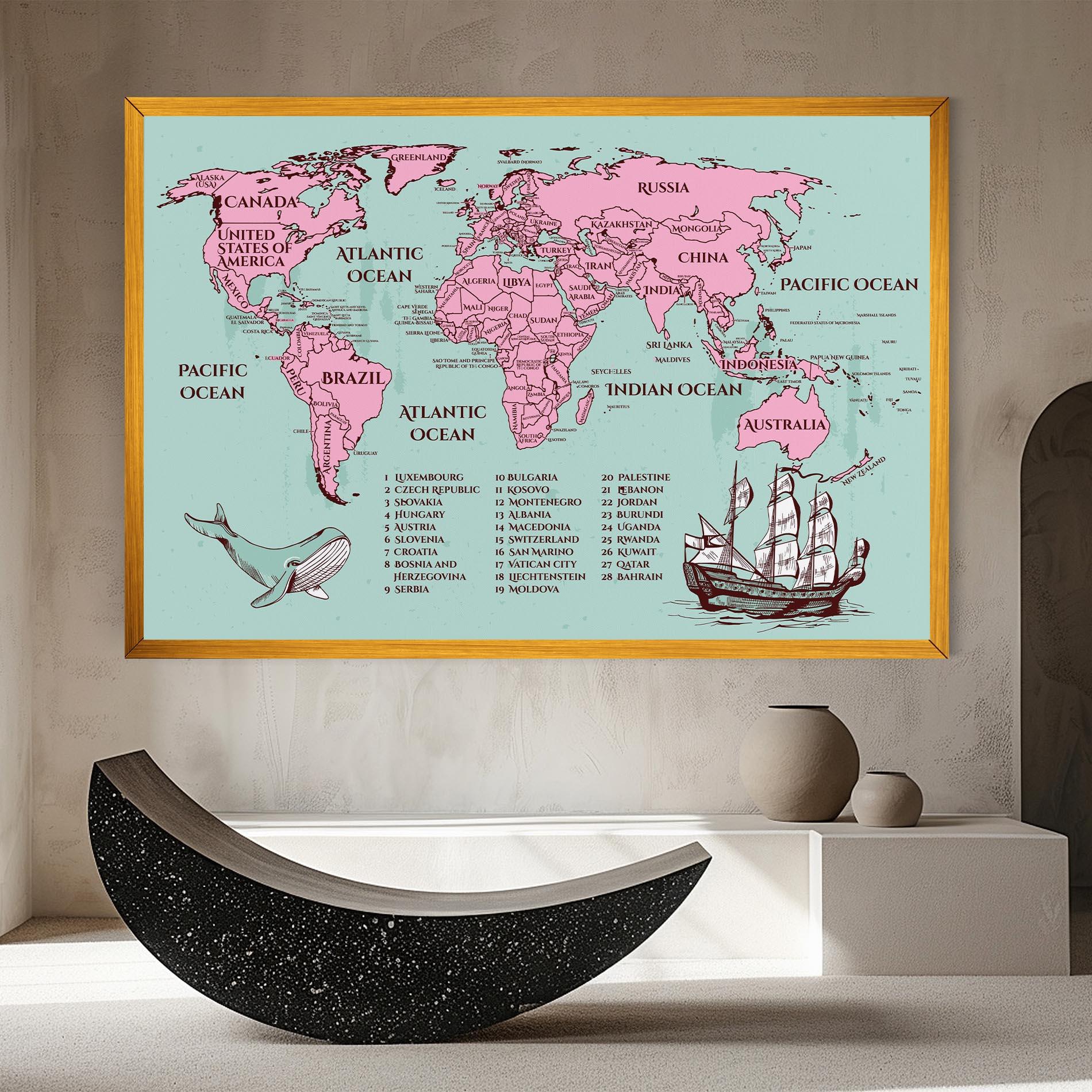 Leinwandbild Pink Pirate Map mockup 8