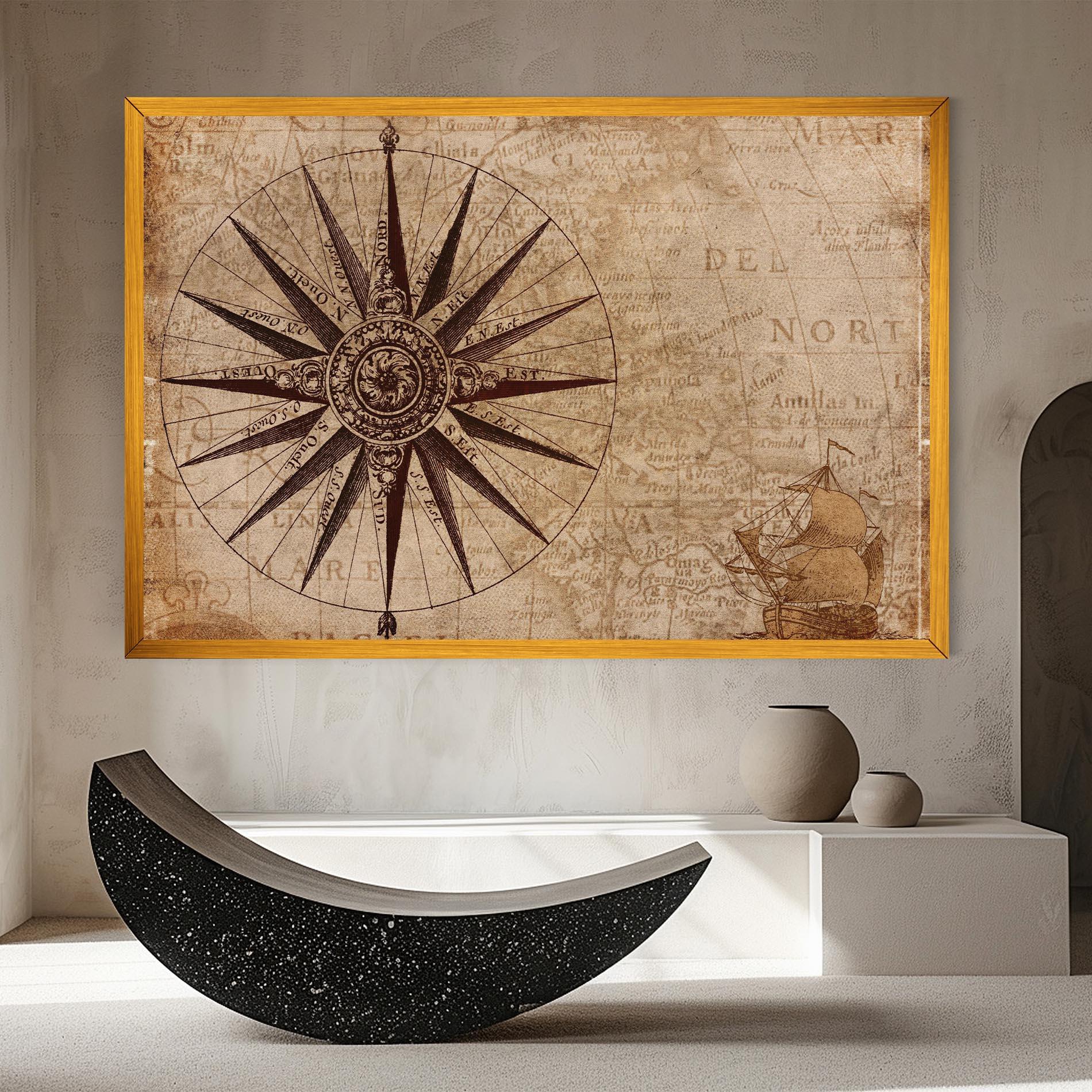 Leinwandbild Vintage Map mockup 8