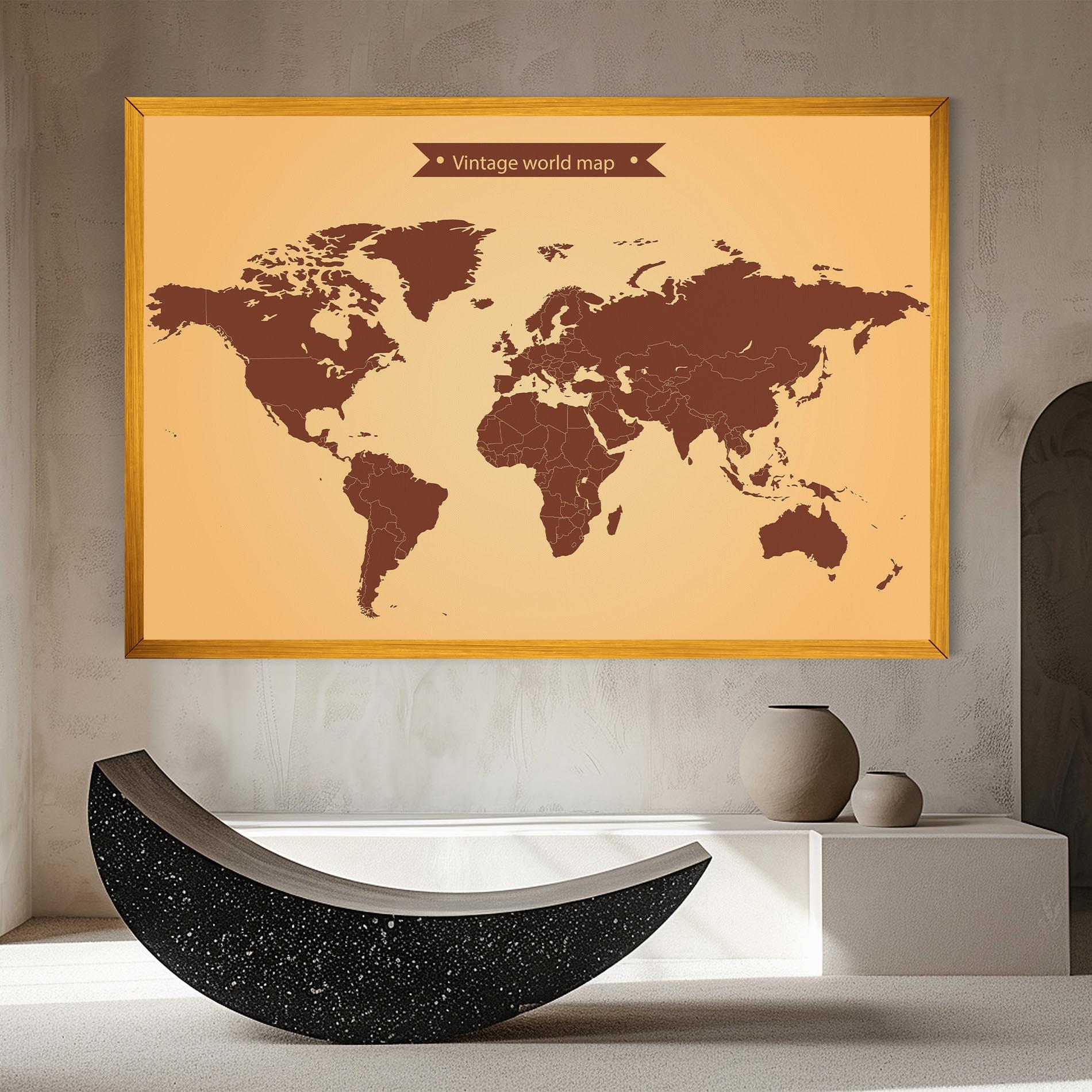 Leinwandbild Vintage World Map mockup 8