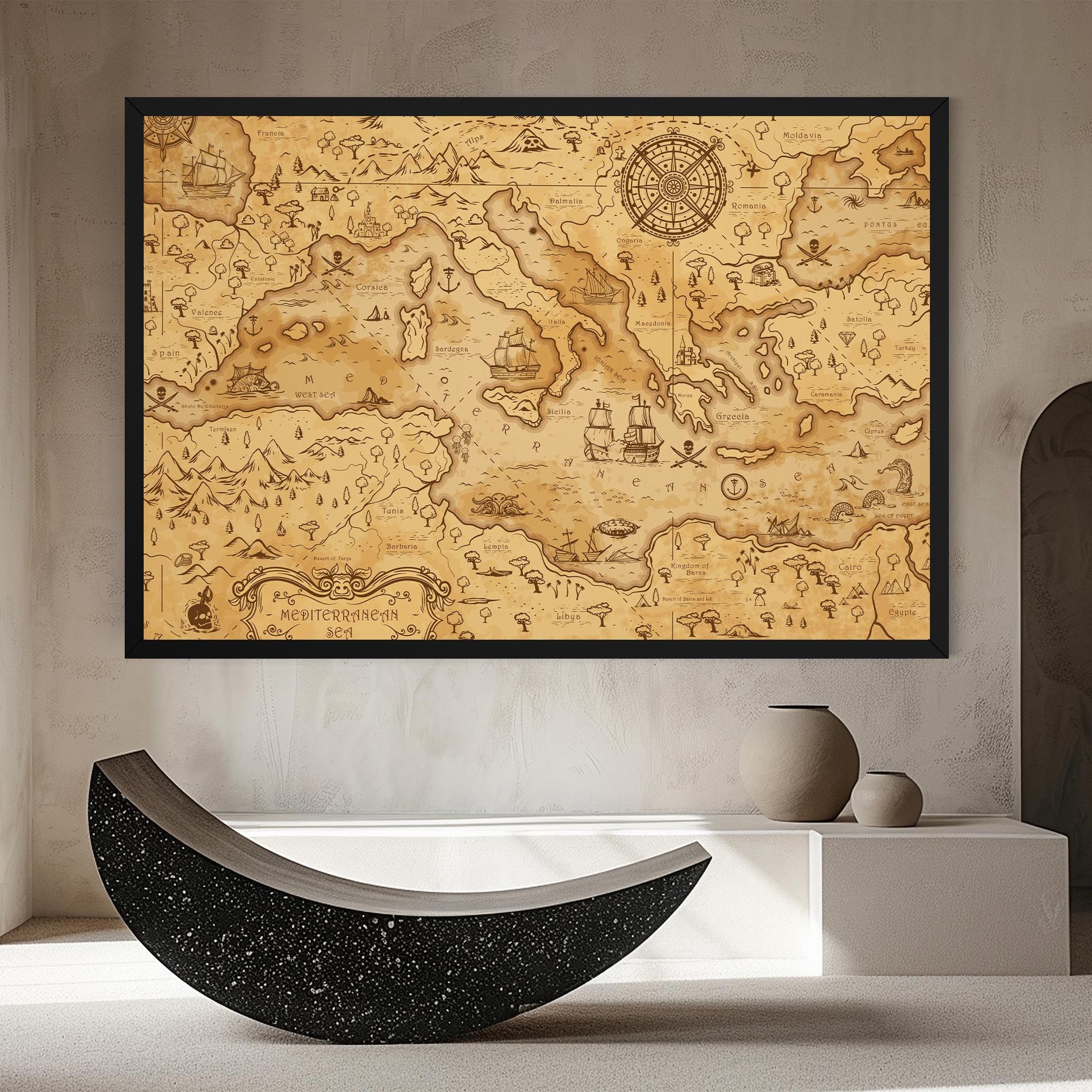 Cream Brown Map mockup 8