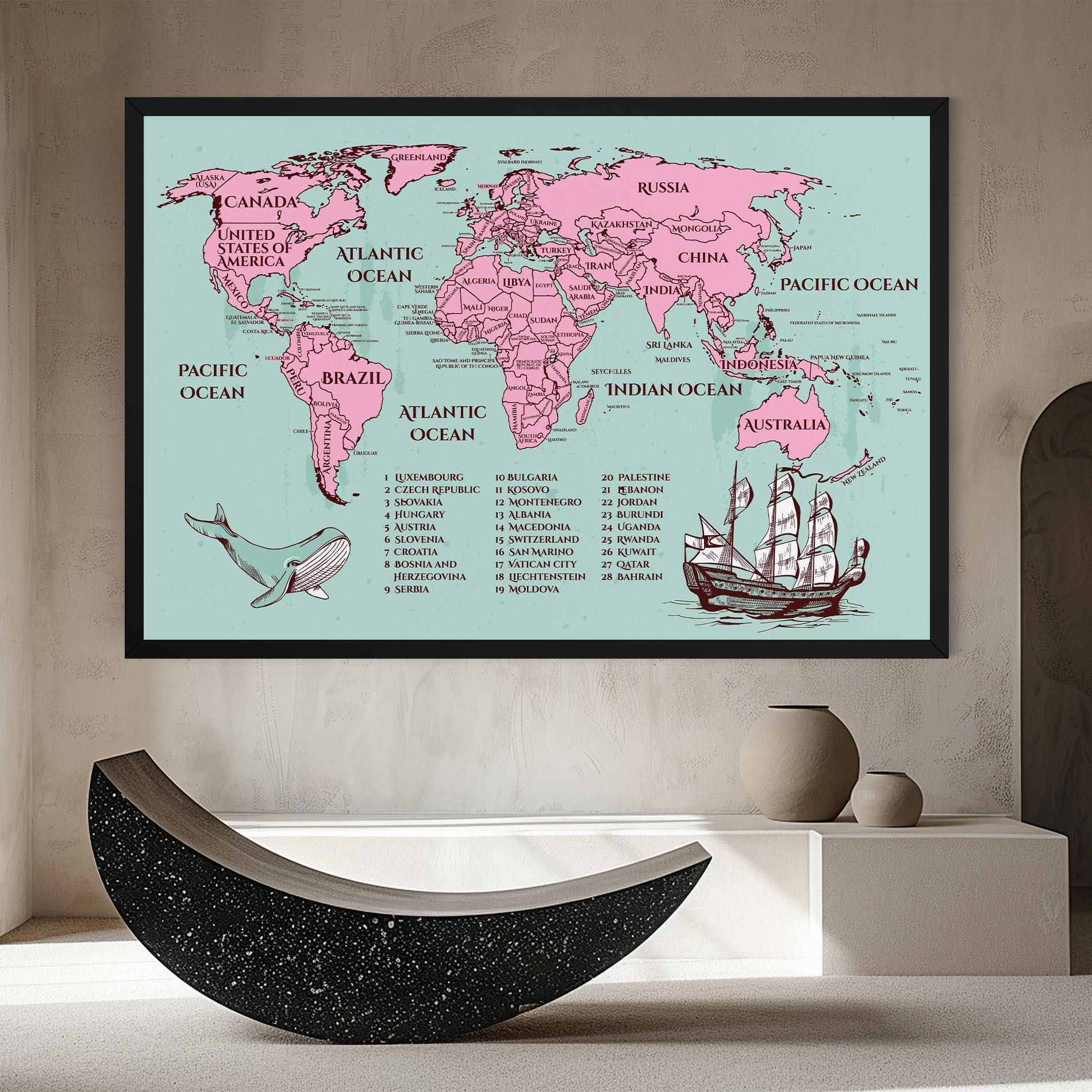 Leinwandbild Pink Pirate Map mockup 8