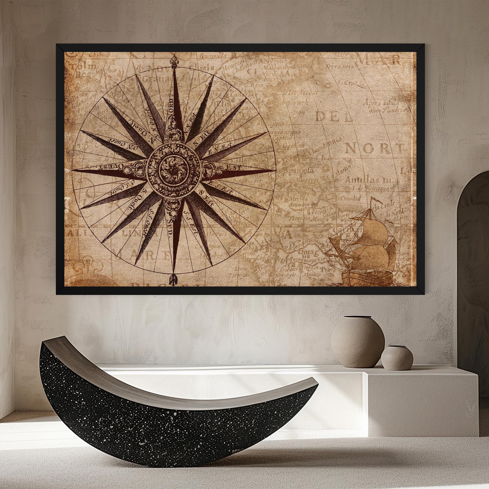 Leinwandbild Vintage Map mockup 8