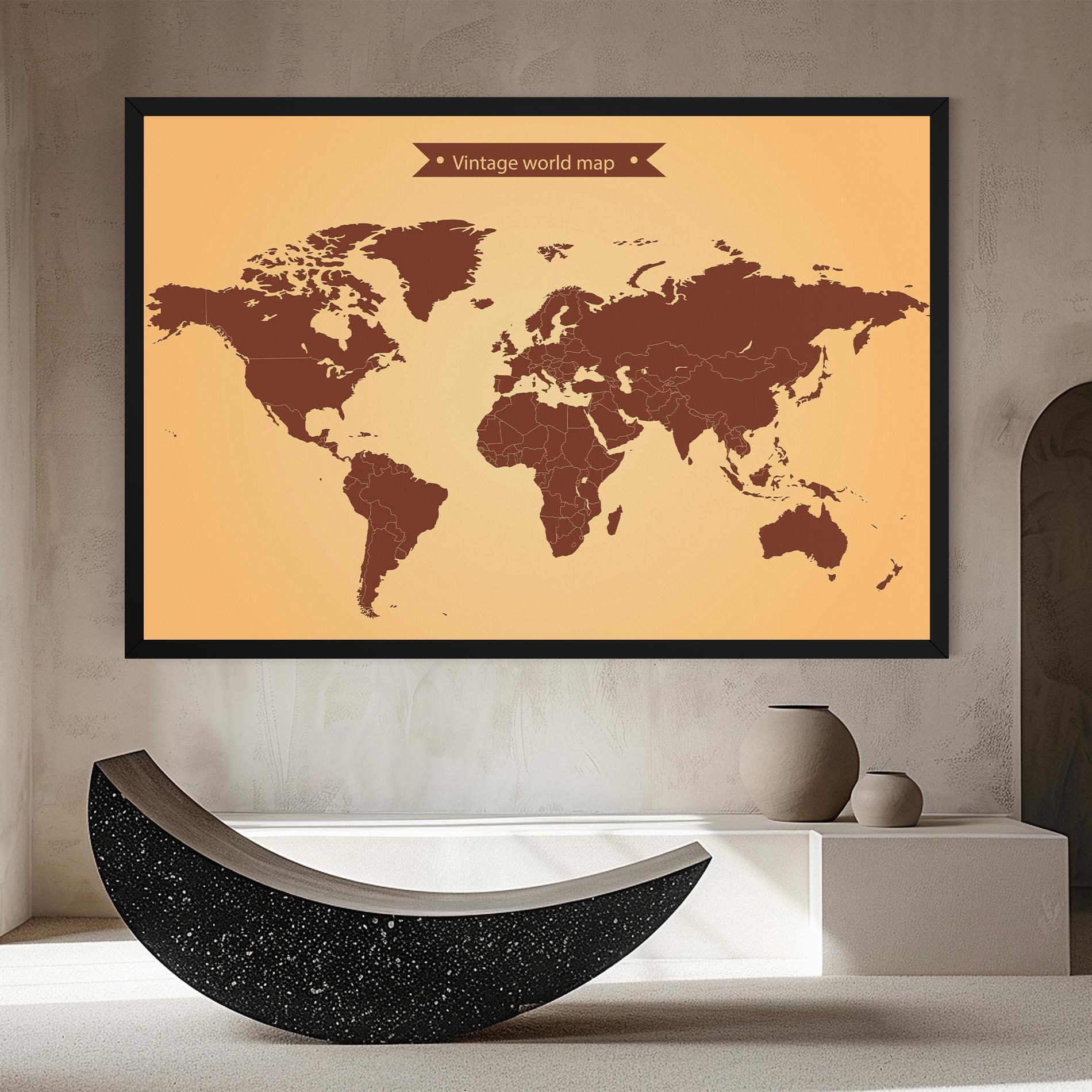 Leinwandbild Vintage World Map mockup 8