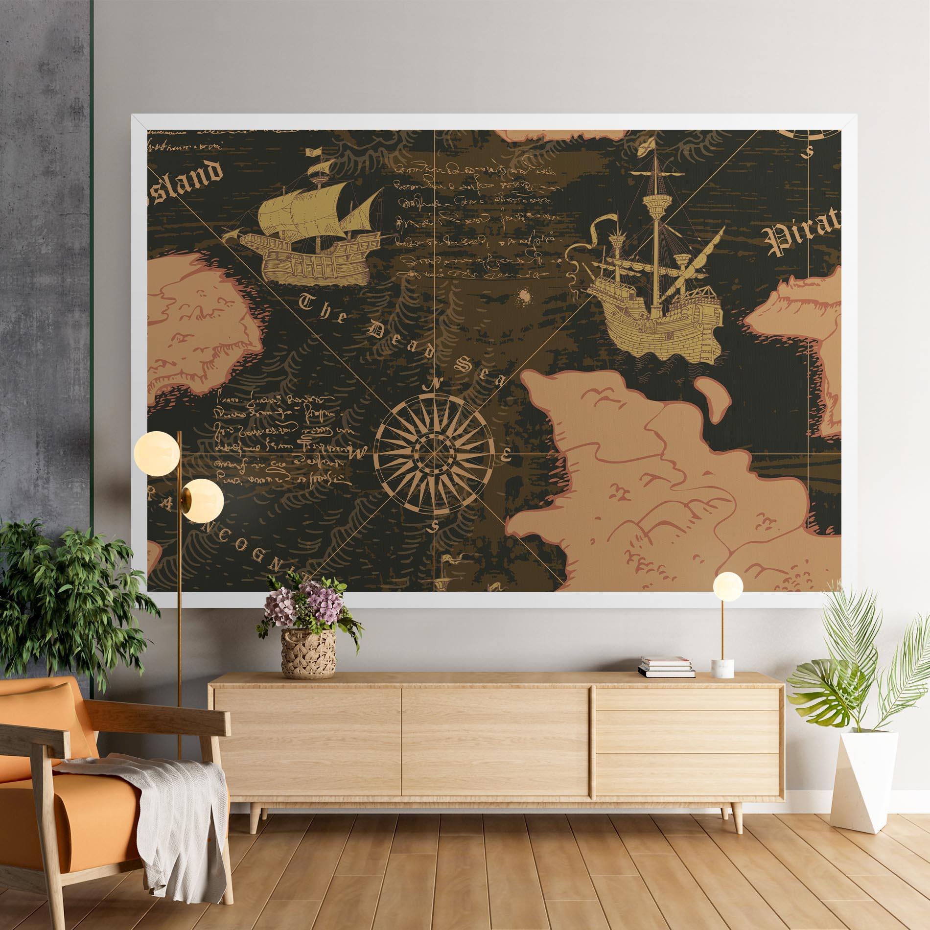 Leinwandbild Cool Old Map mockup 9