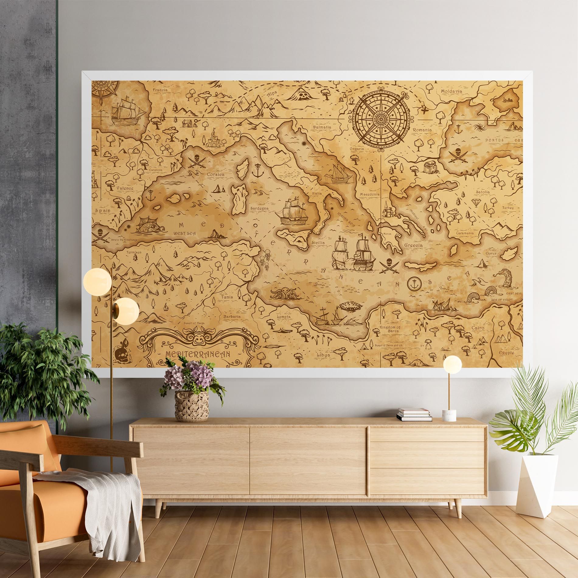 Cream Brown Map mockup 9