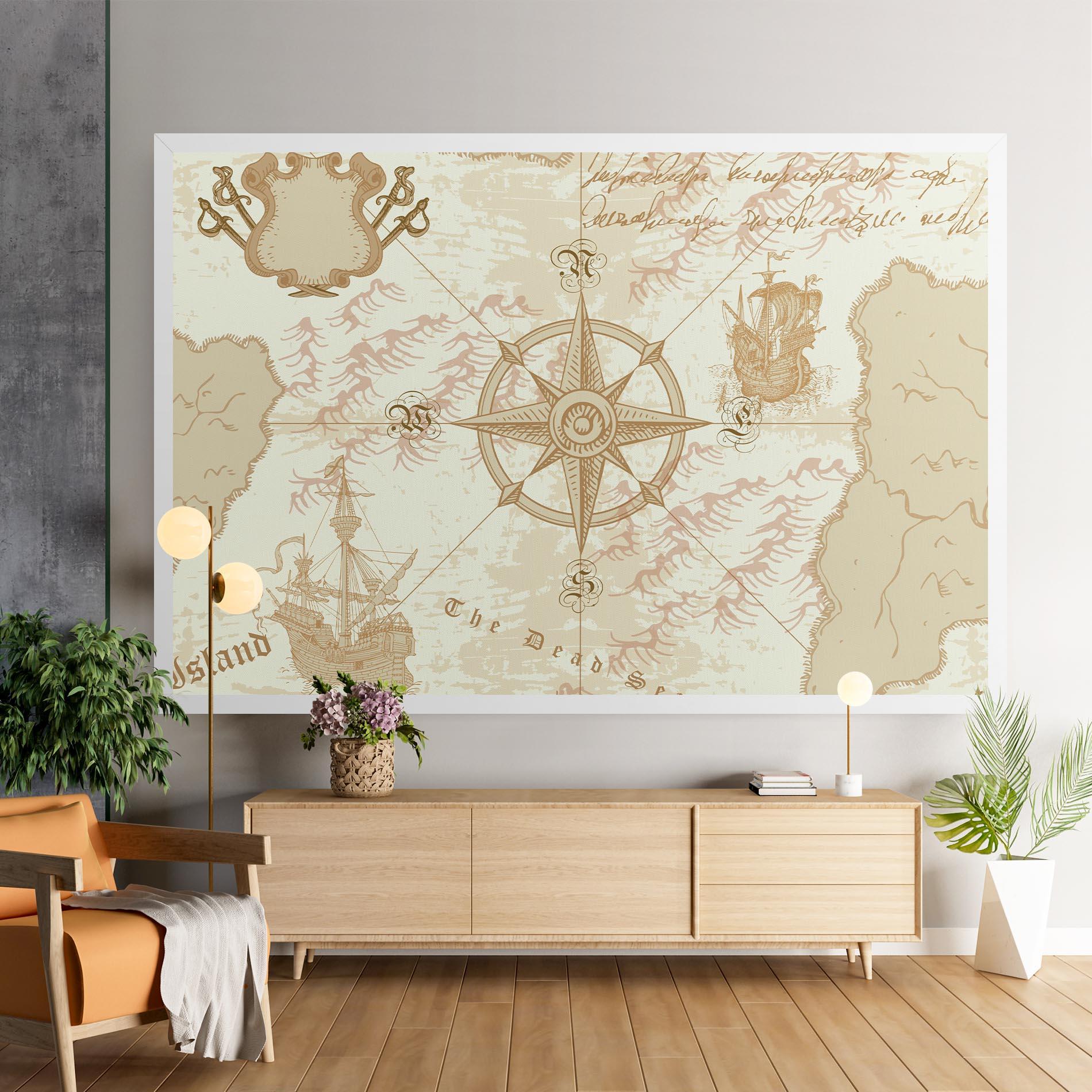 Leinwandbild Cream Compass mockup 9