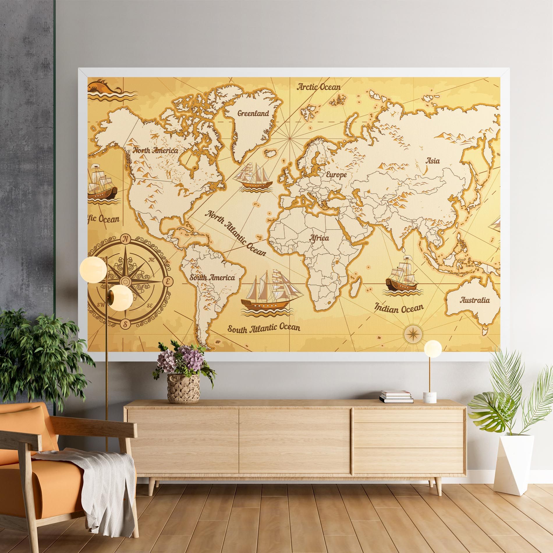 Gold Vintage Map mockup 9