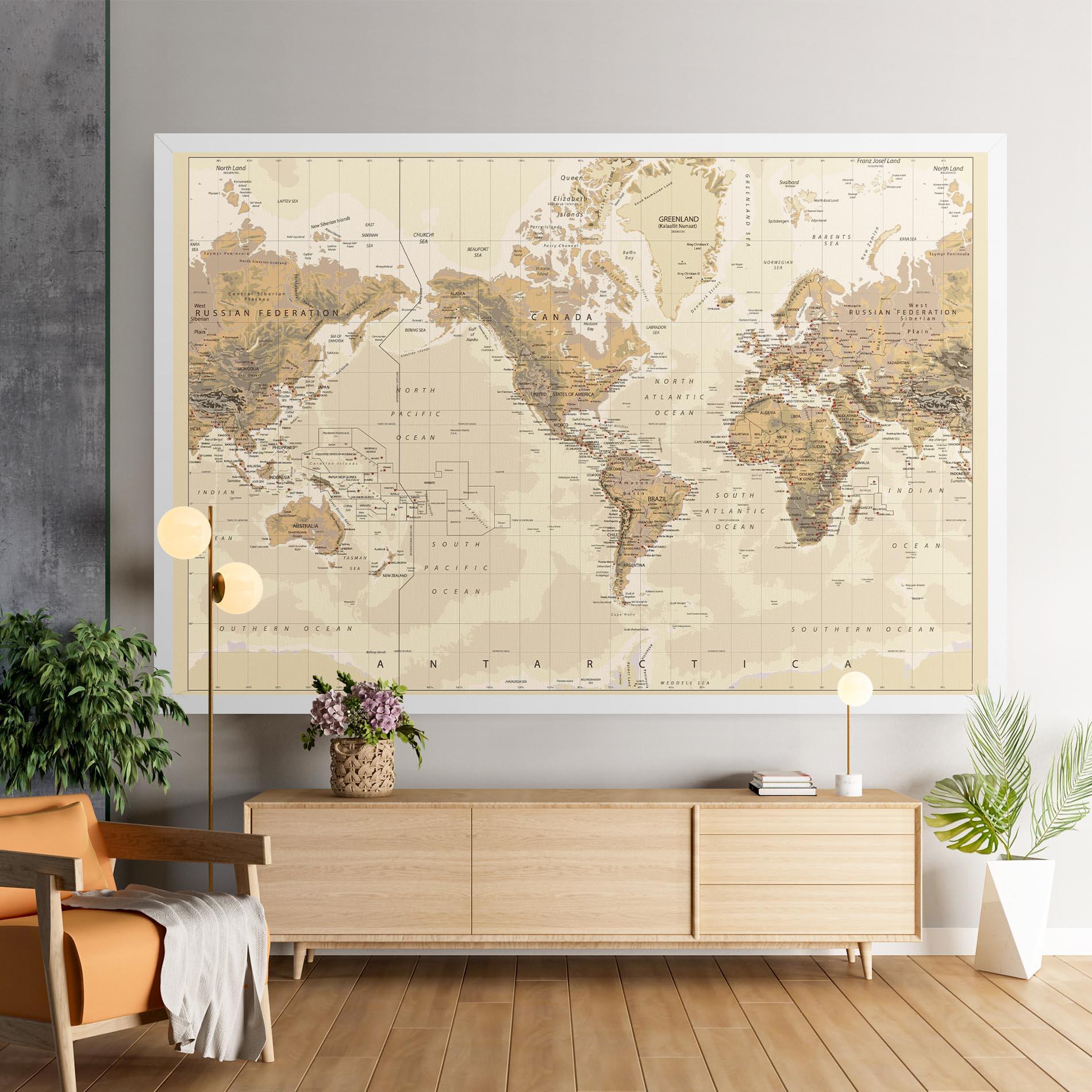 Leinwandbild Old Canada Map mockup 9