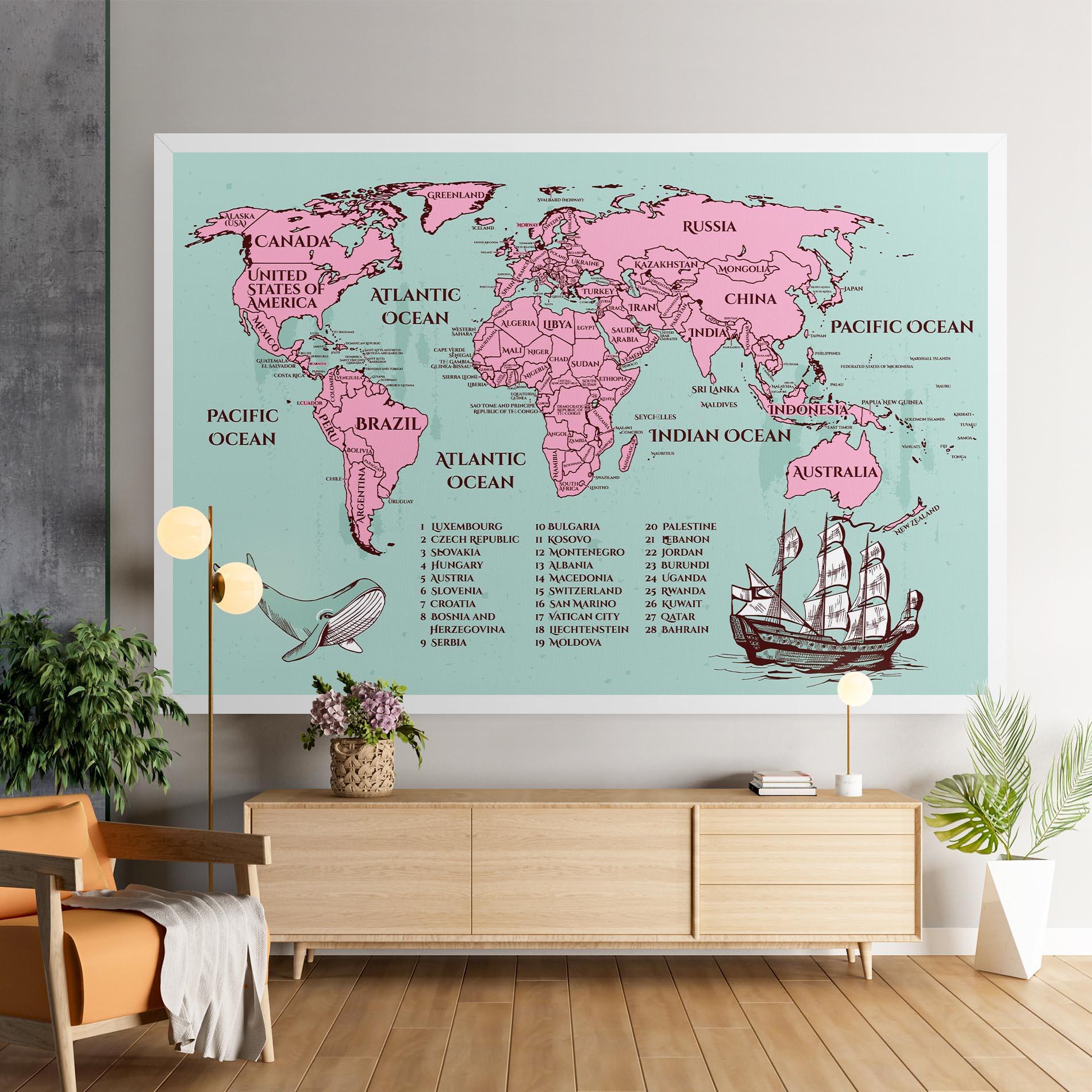 Leinwandbild Pink Pirate Map mockup 9