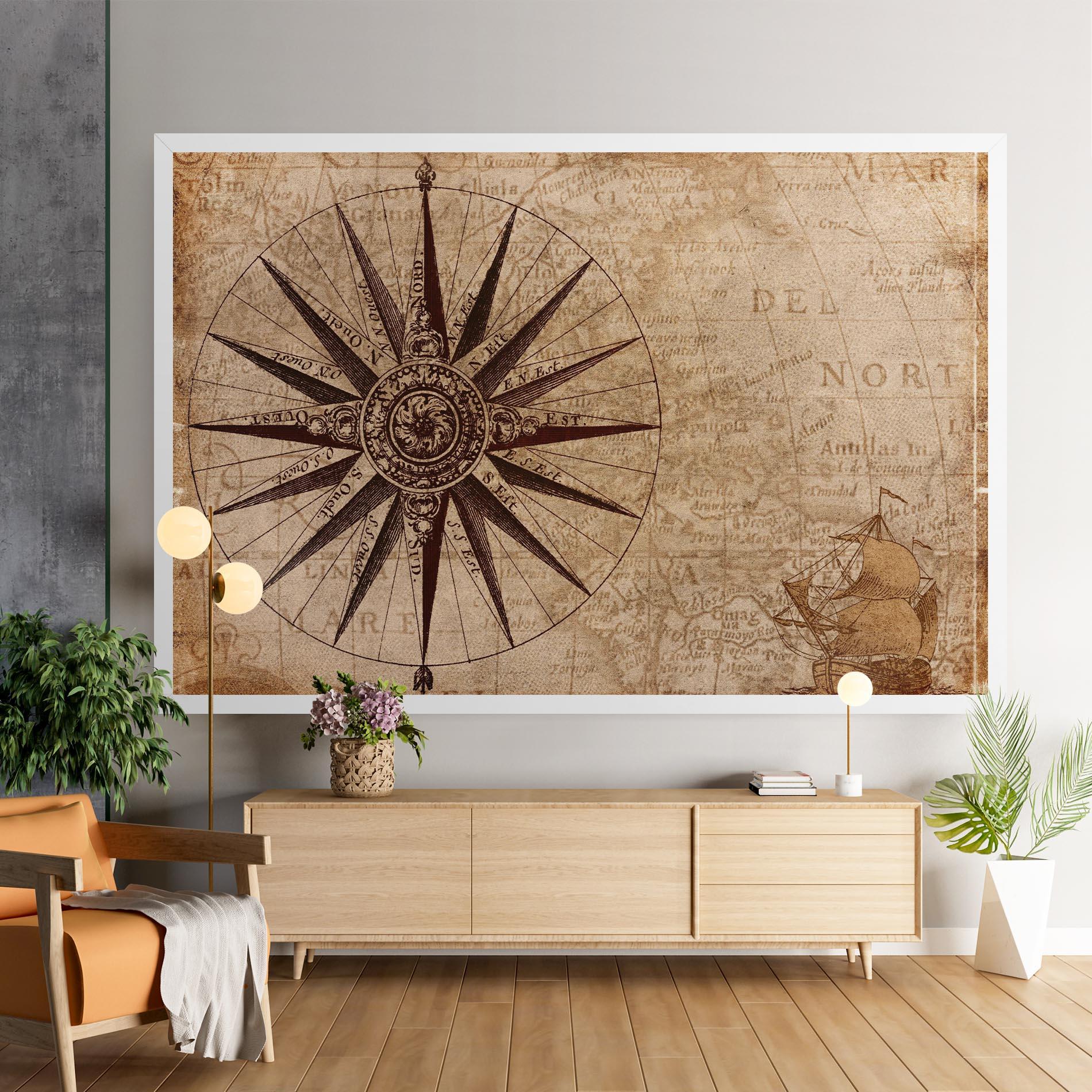 Leinwandbild Vintage Map mockup 9