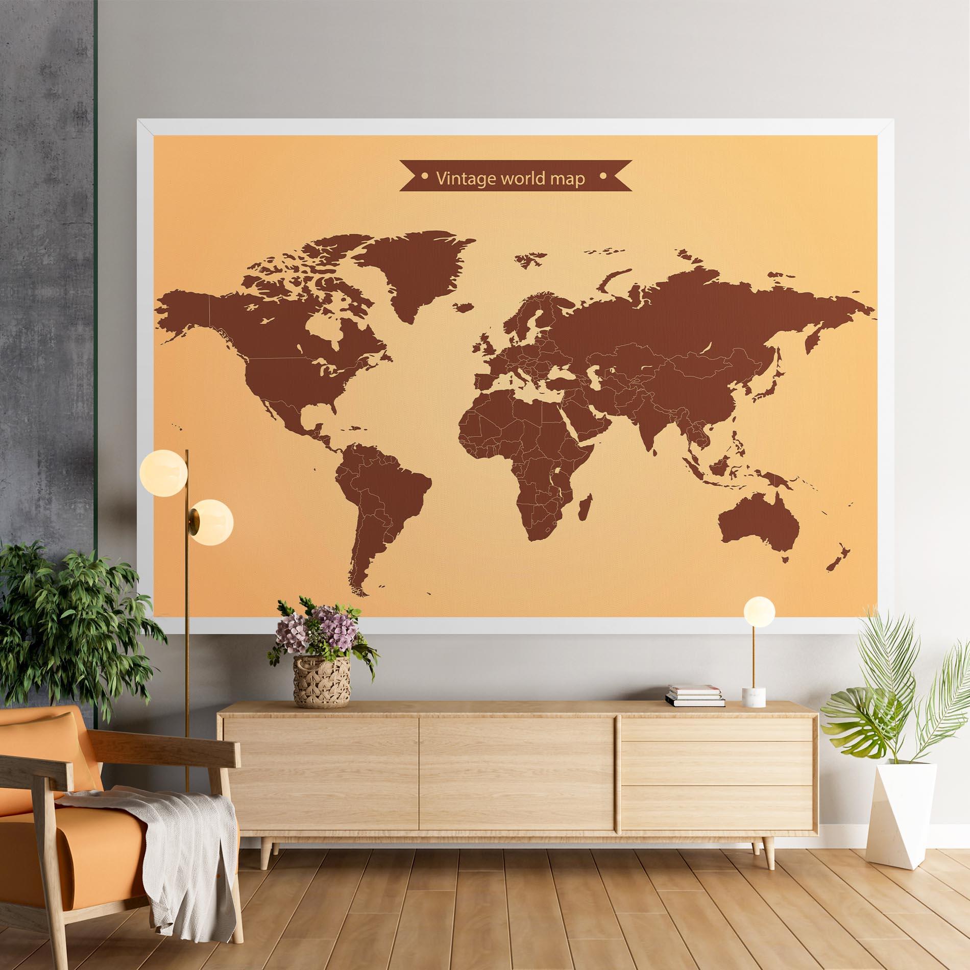 Leinwandbild Vintage World Map mockup 9