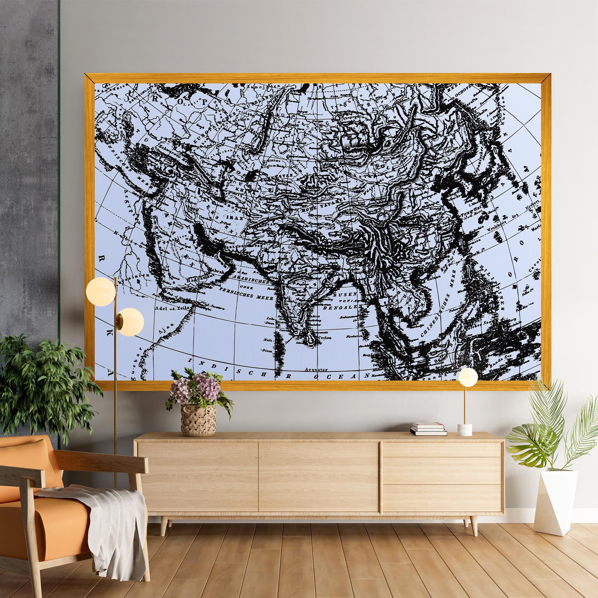 Blue Old Map mockup 9