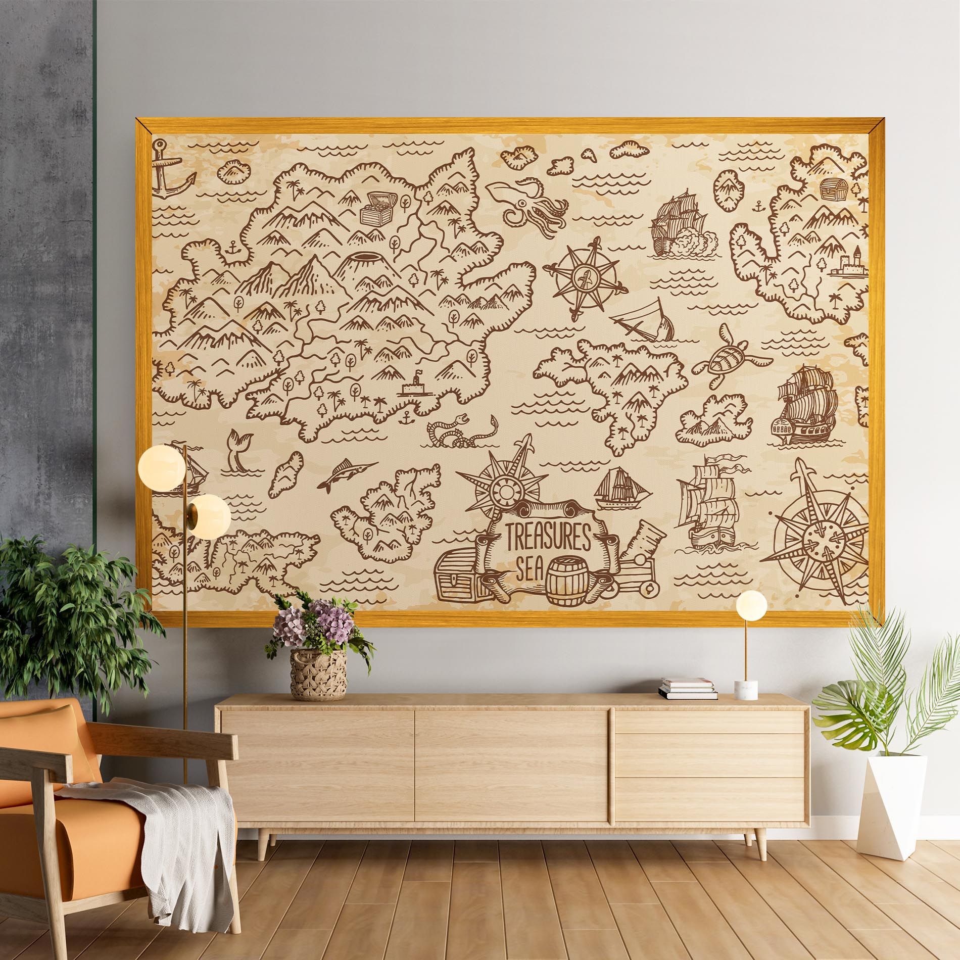 Cream Coffee Map mockup 9