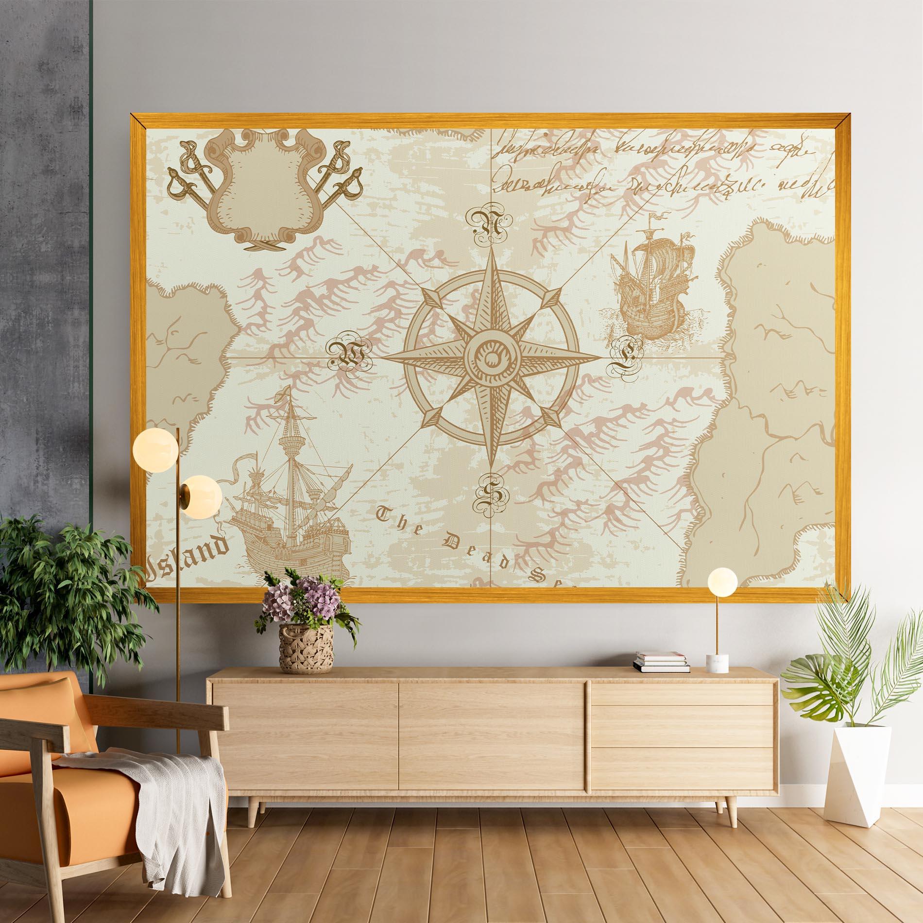 Leinwandbild Cream Compass mockup 9