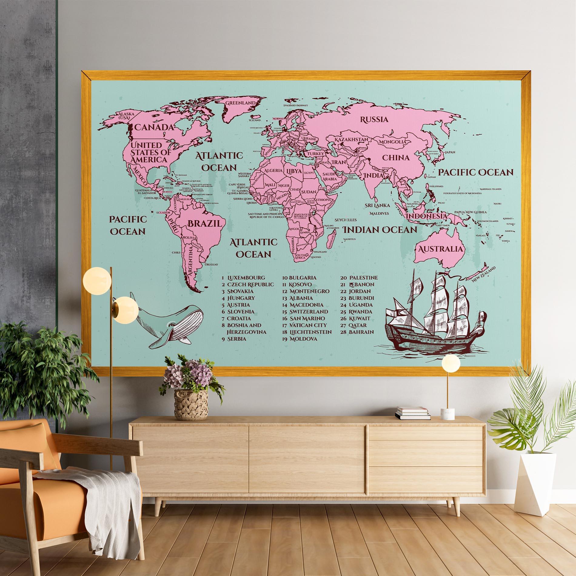Leinwandbild Pink Pirate Map mockup 9