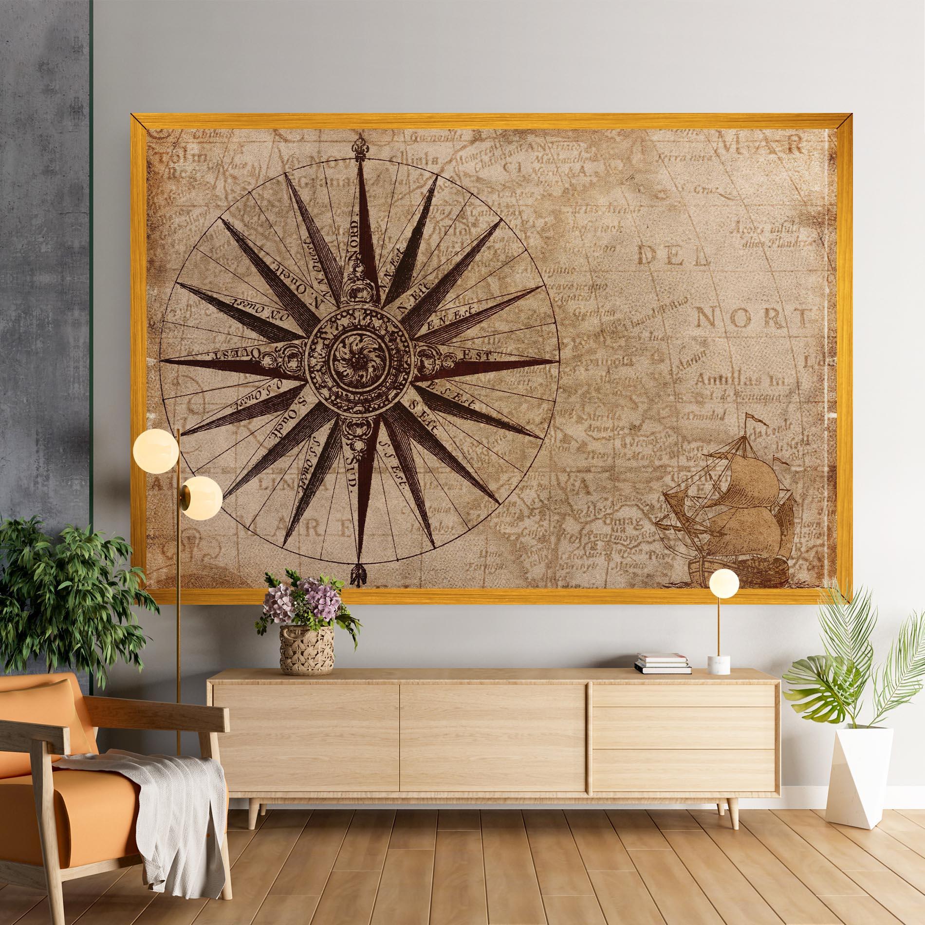 Leinwandbild Vintage Map mockup 9