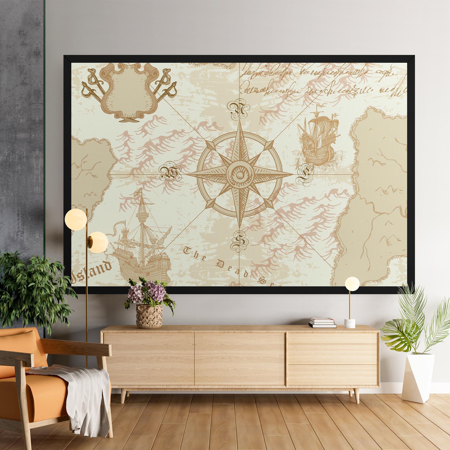 Leinwandbild Cream Compass mockup 9