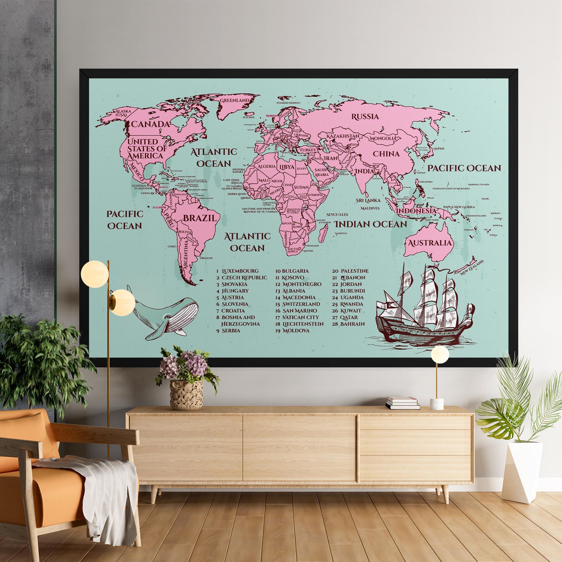 Leinwandbild Pink Pirate Map mockup 9