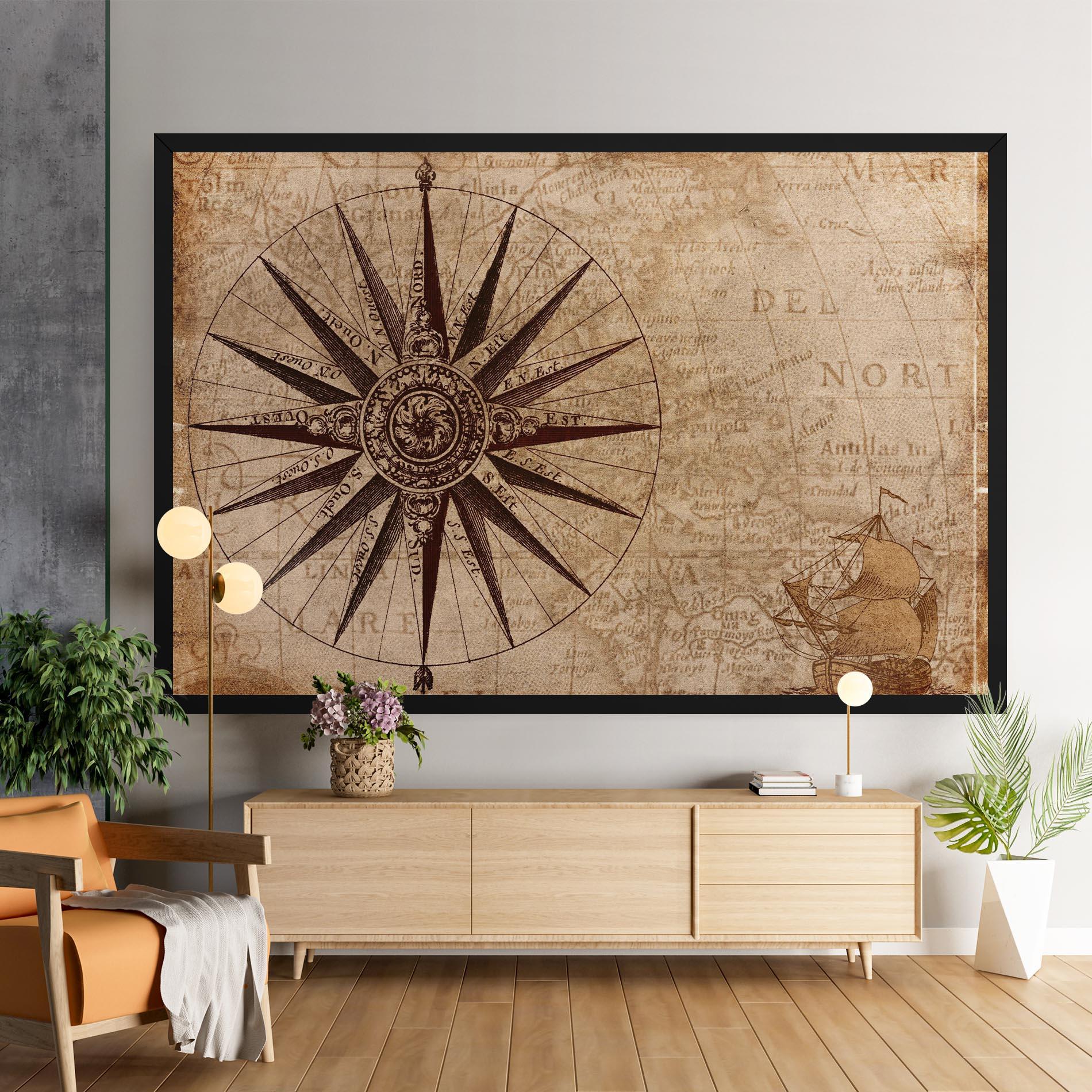 Leinwandbild Vintage Map mockup 9