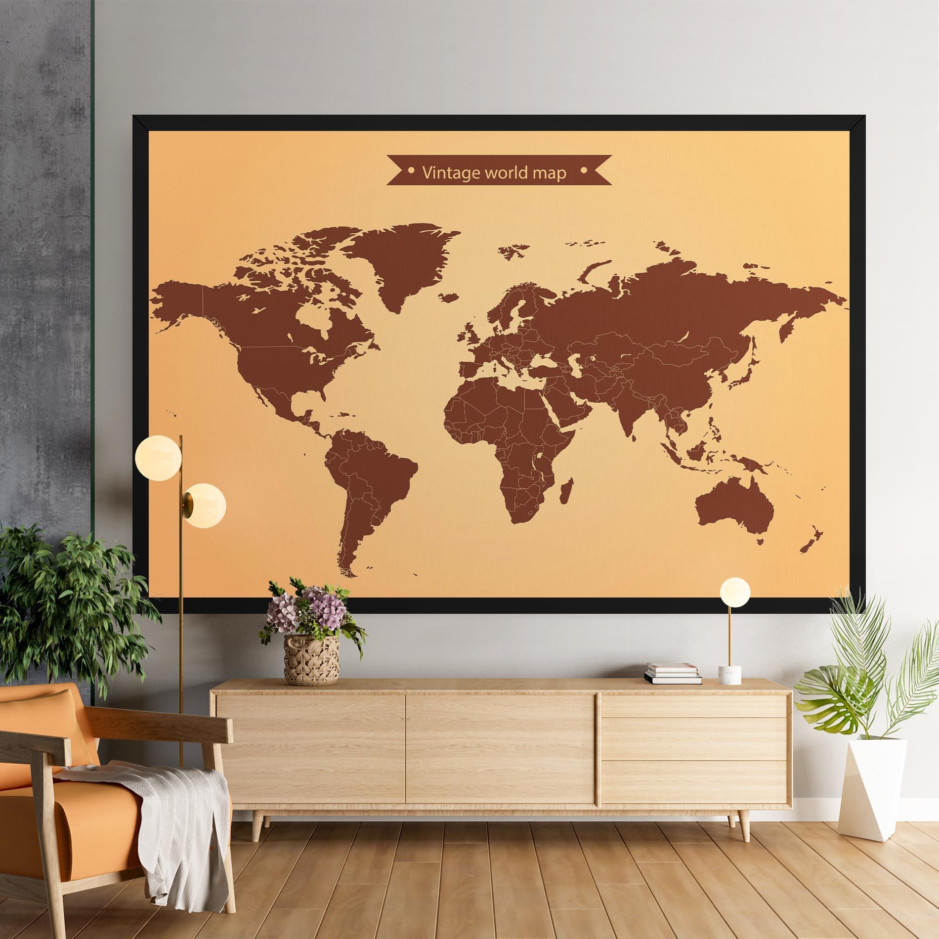 Leinwandbild Vintage World Map mockup 9