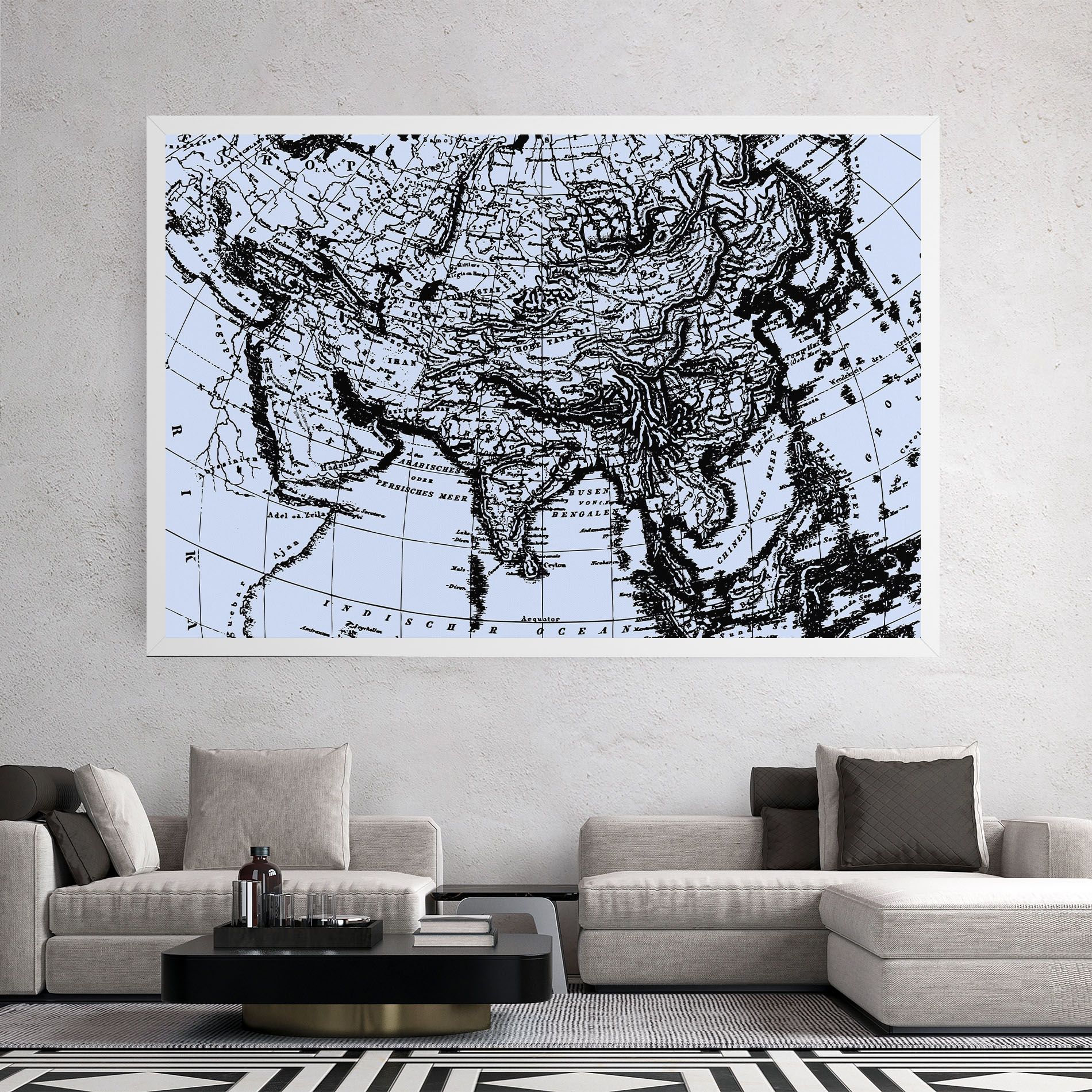 Blue Old Map mockup 2