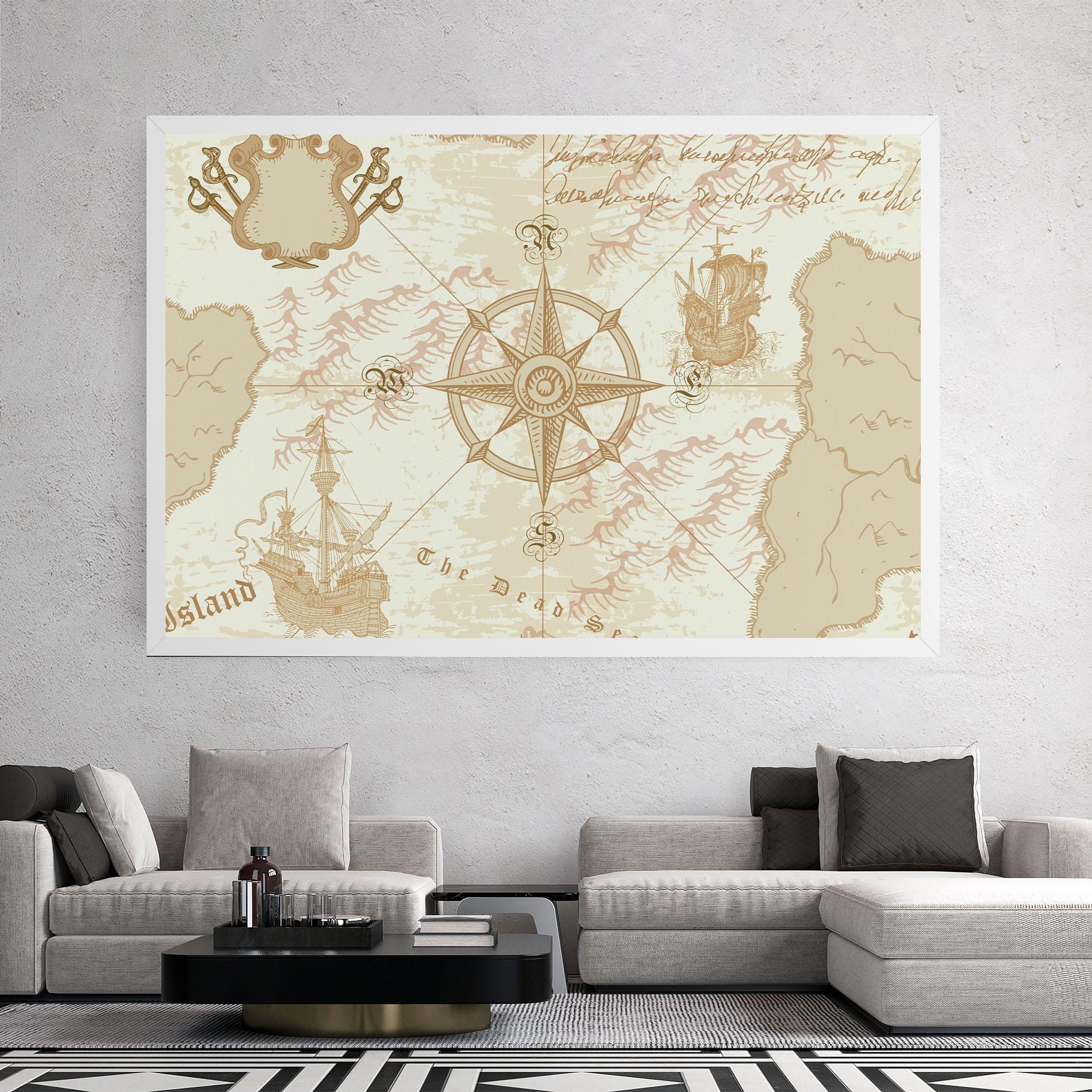 Leinwandbild Cream Compass mockup 2