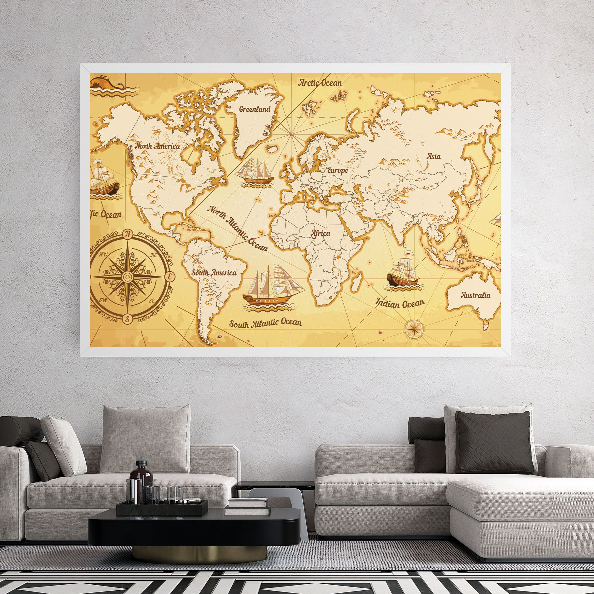 Gold Vintage Map mockup 2