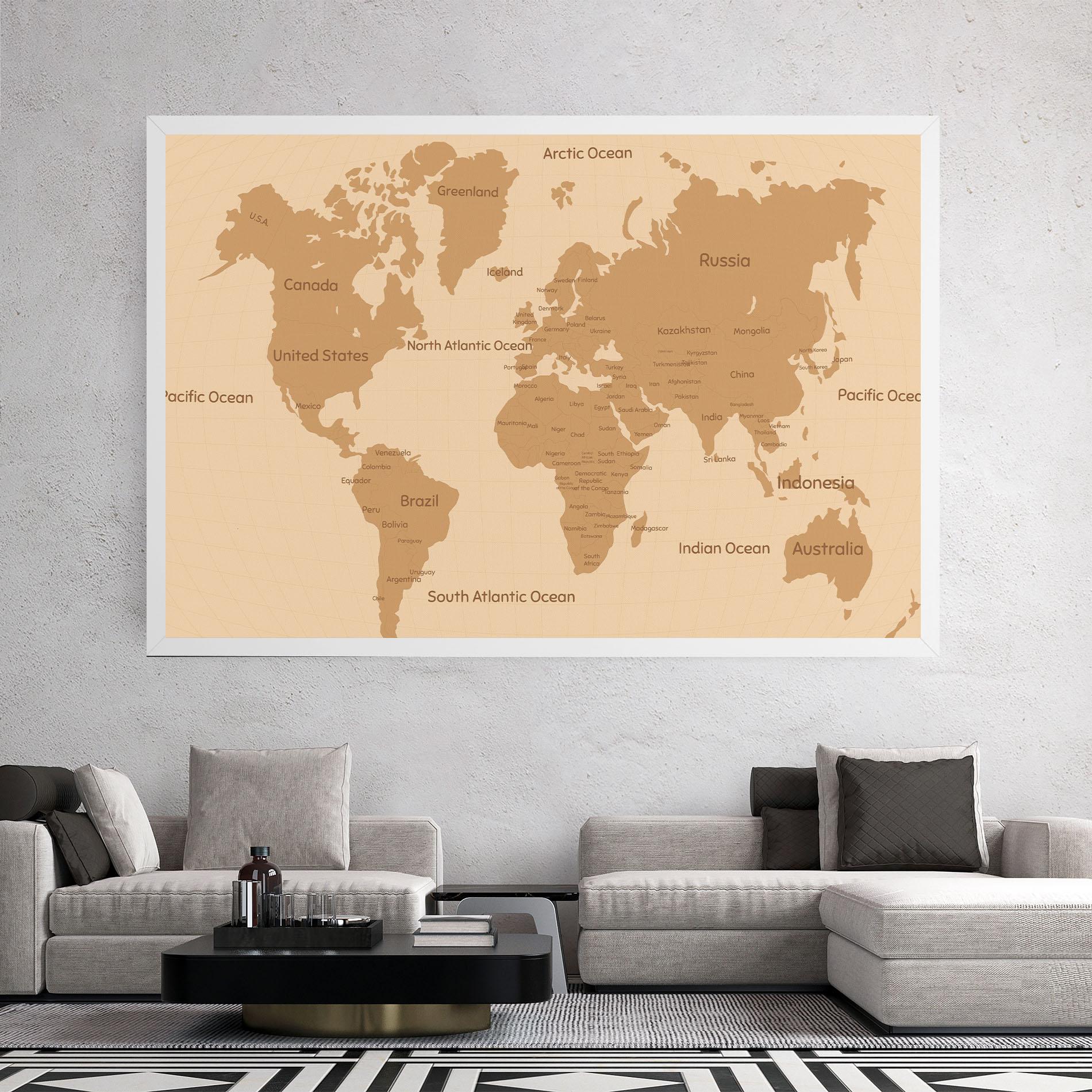 Leinwandbild Ocean Old Map mockup 2