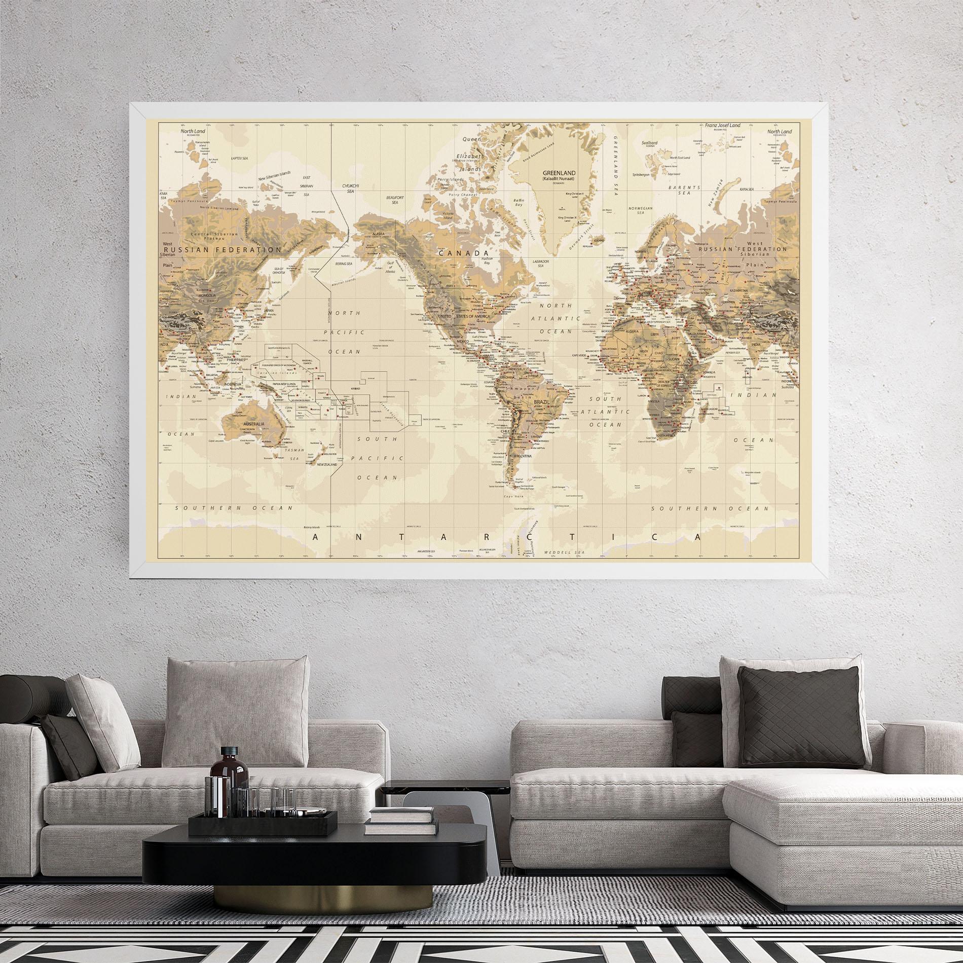 Leinwandbild Old Canada Map mockup 2