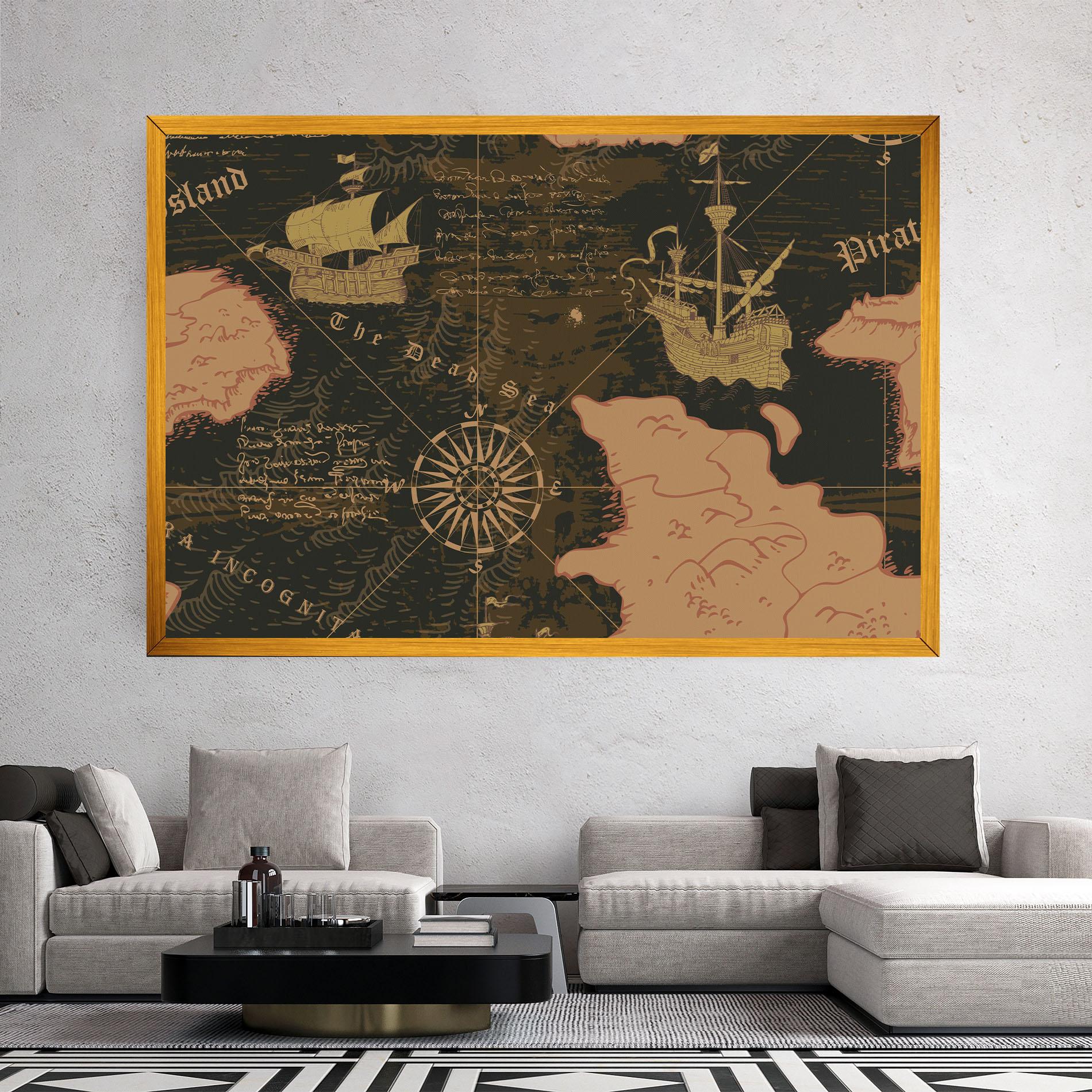 Leinwandbild Cool Old Map mockup 2