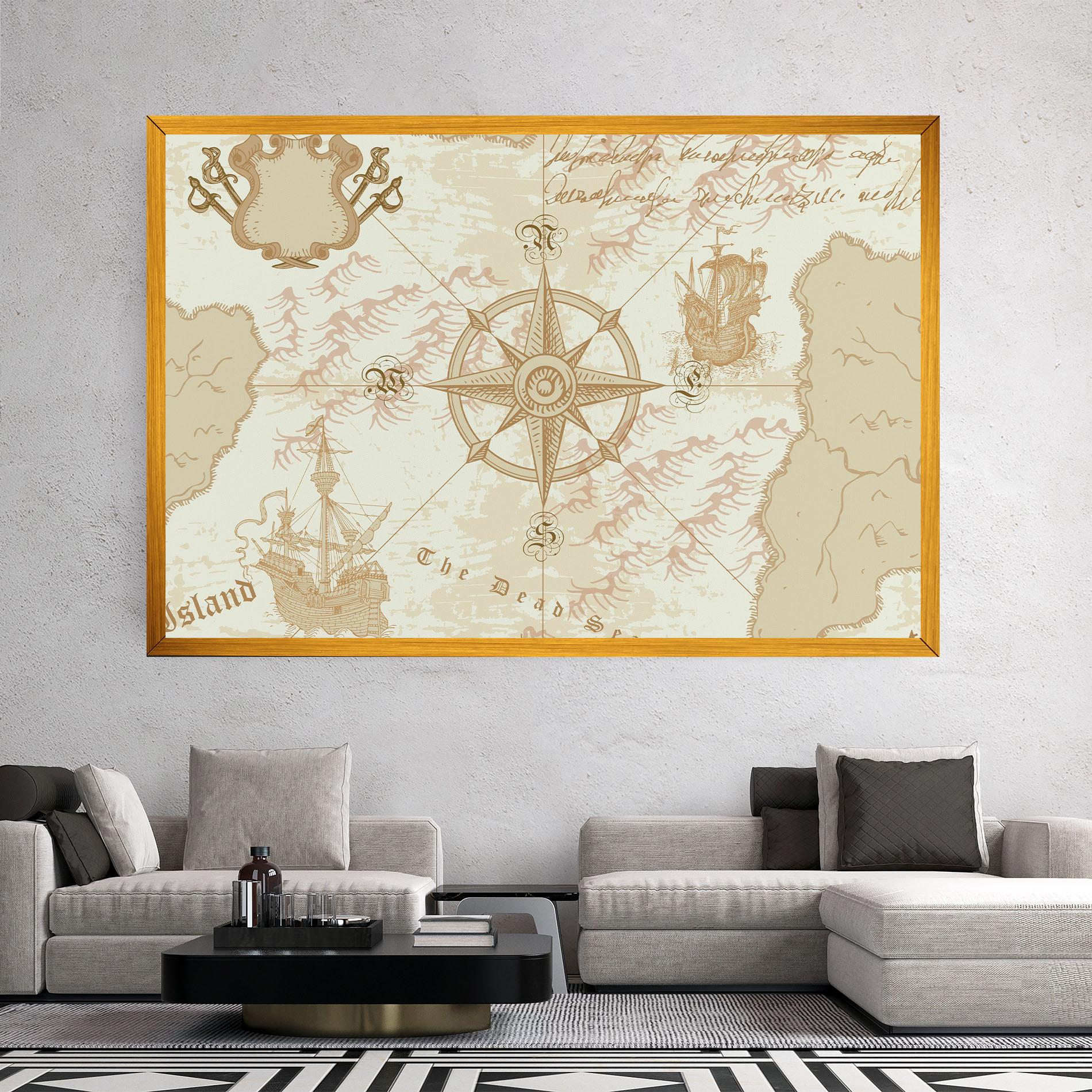 Leinwandbild Cream Compass mockup 2