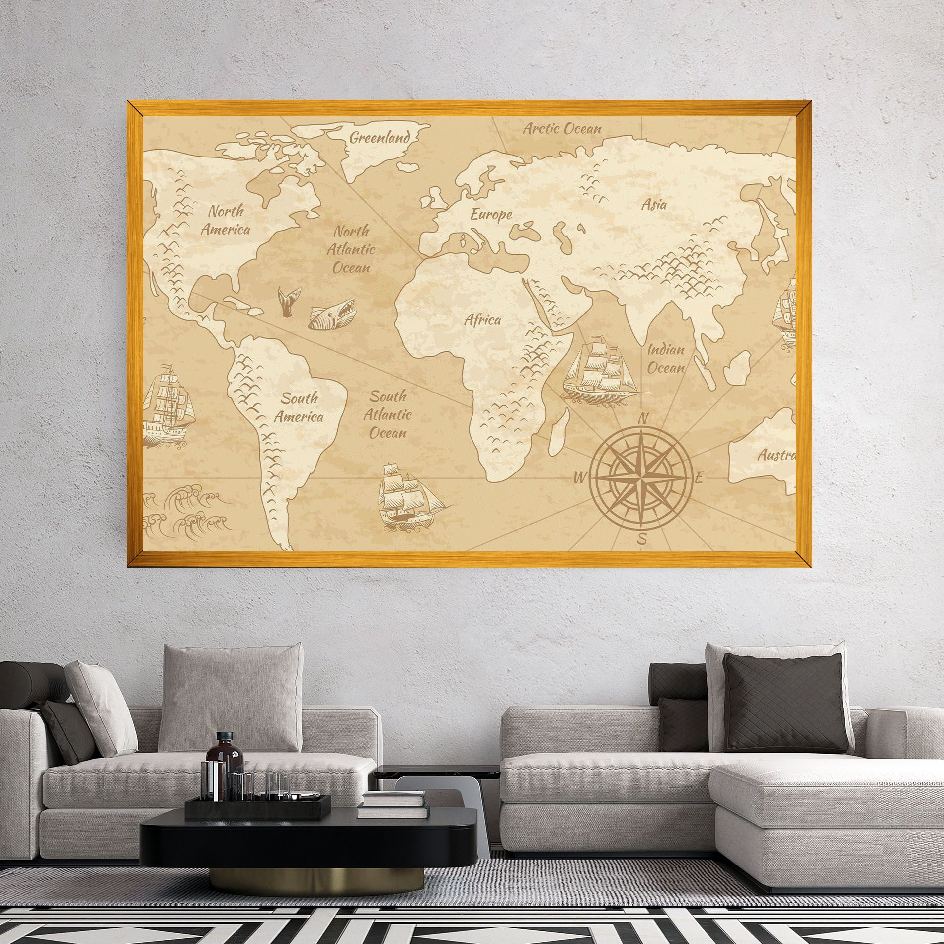Old Continents Map mockup 2