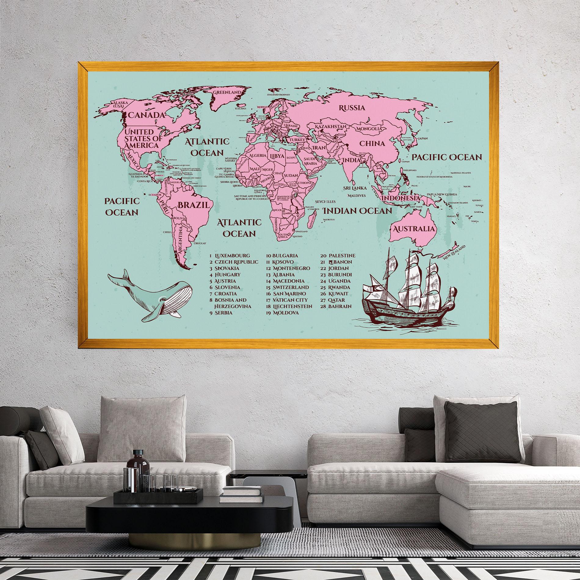 Leinwandbild Pink Pirate Map mockup 2