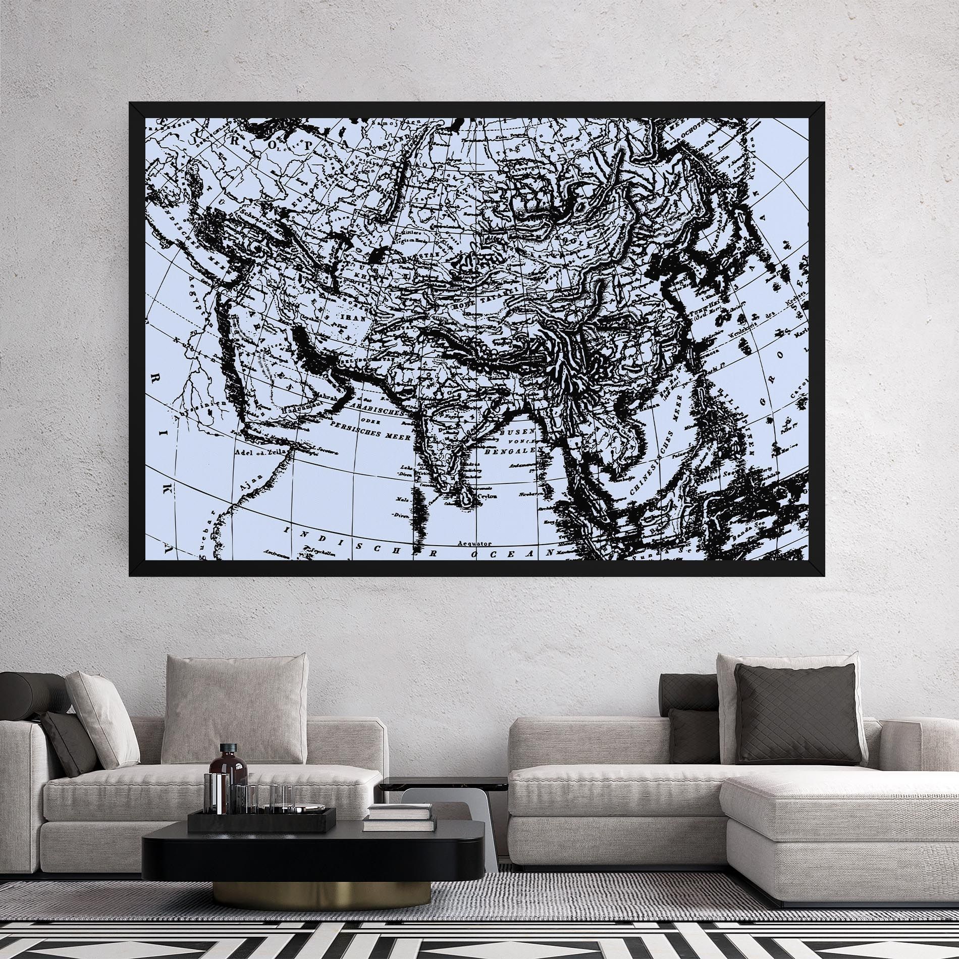 Blue Old Map mockup 2