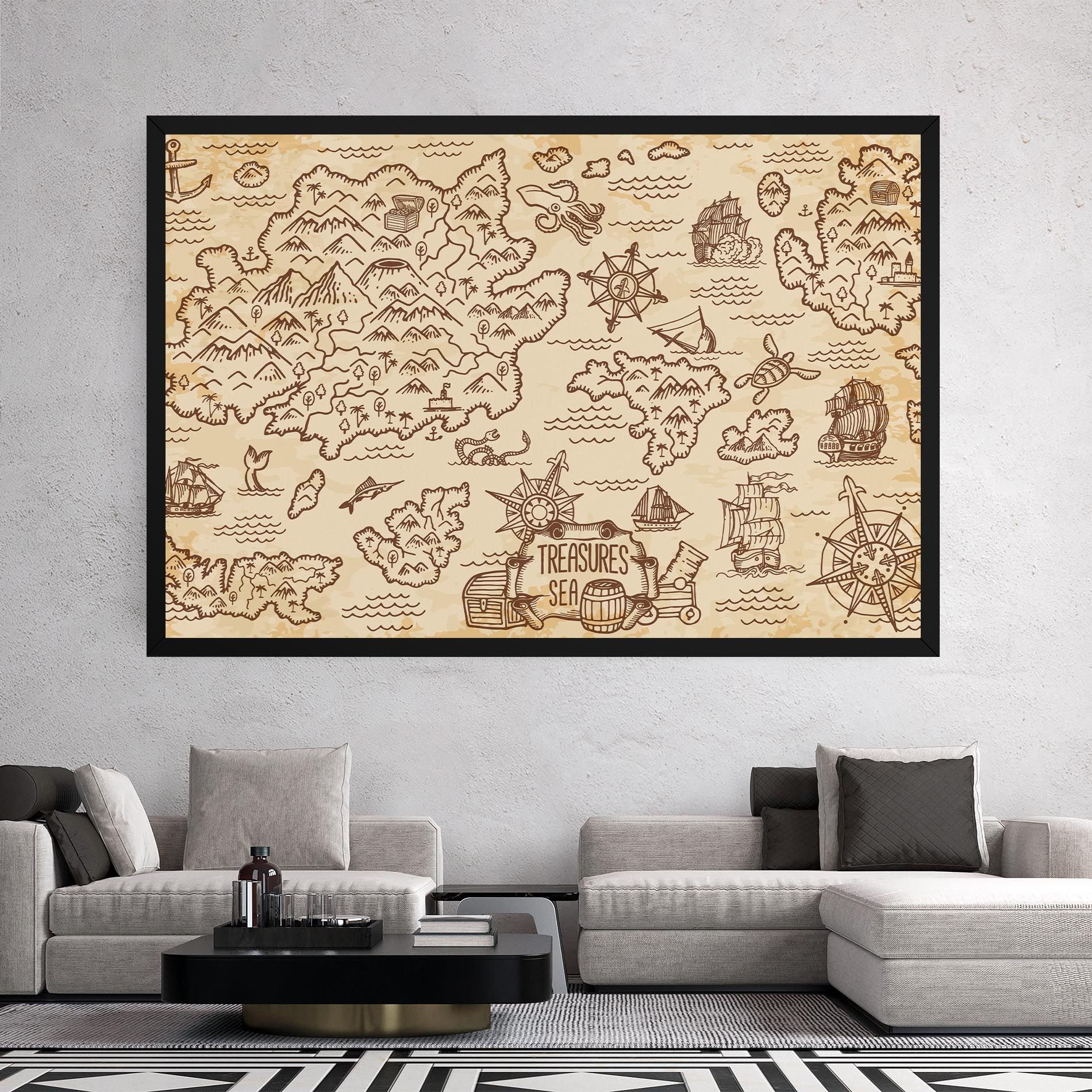 Cream Coffee Map mockup 2