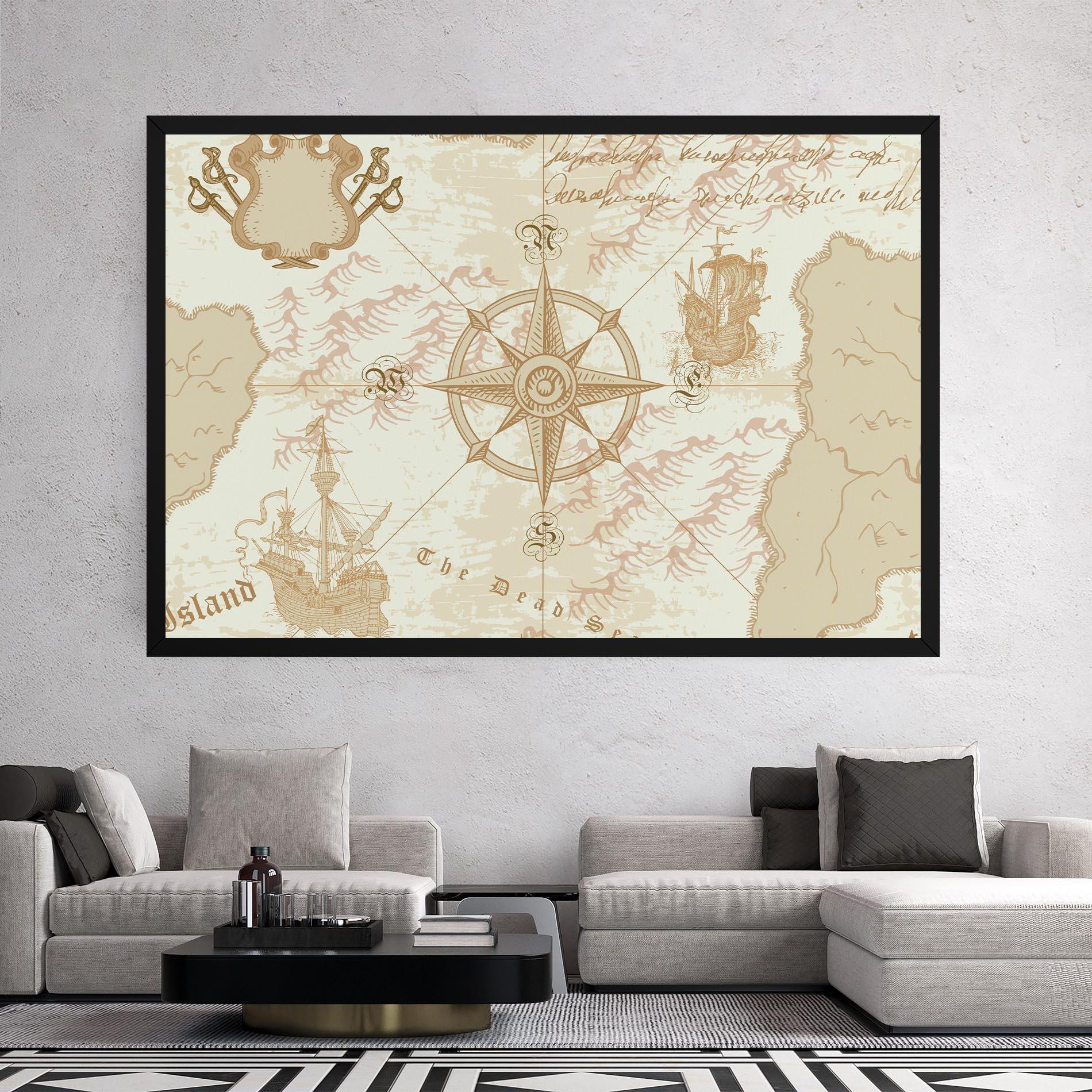 Leinwandbild Cream Compass mockup 2