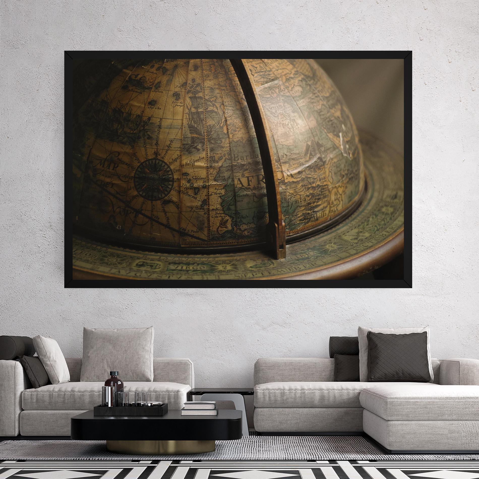 Leinwandbild Globe Map mockup 2